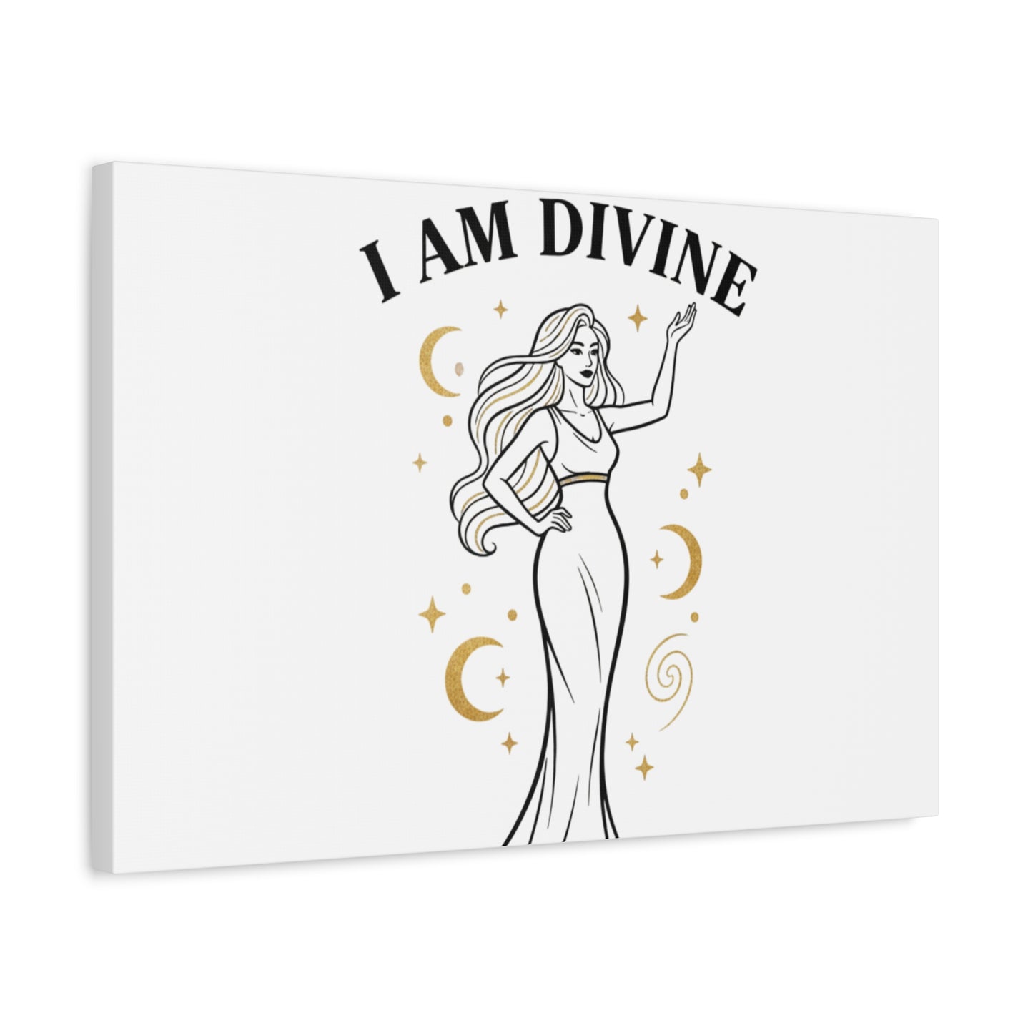 I Am Divine goddess art print | Matte Canvas wall art, manifestation decor