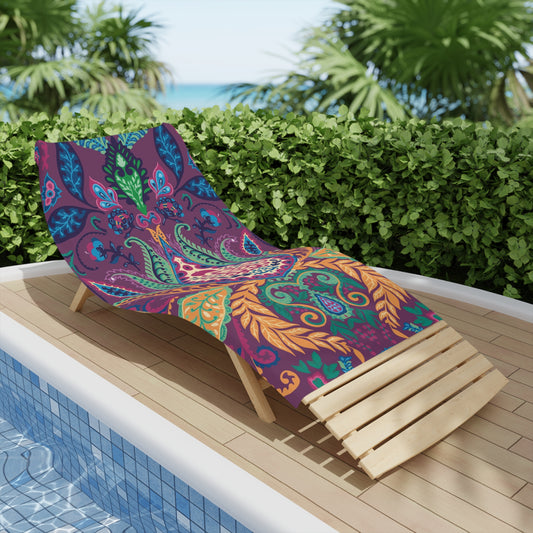 Boho Floral Paisley Beach Towel