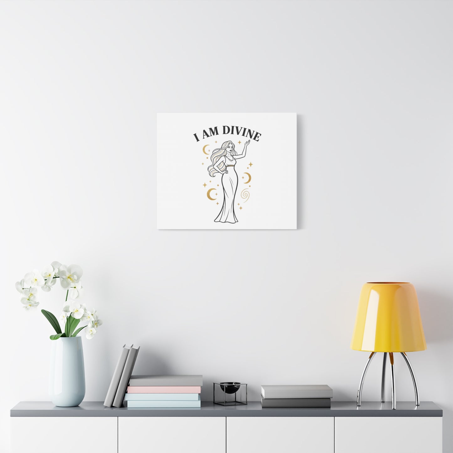 I Am Divine goddess art print | Matte Canvas wall art, manifestation decor
