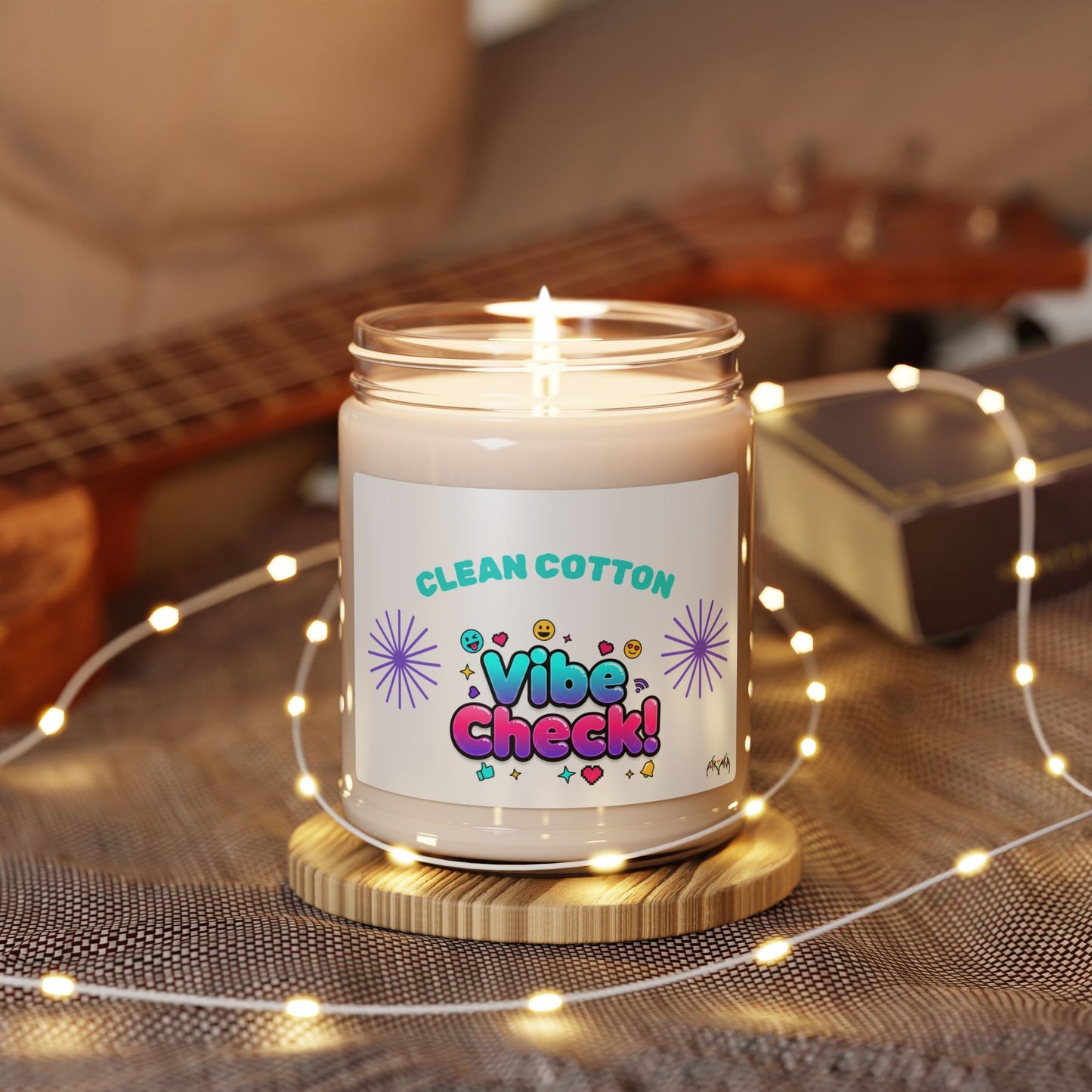 Vibe Check Candle | Scented Soy Candle, Clean Cotton