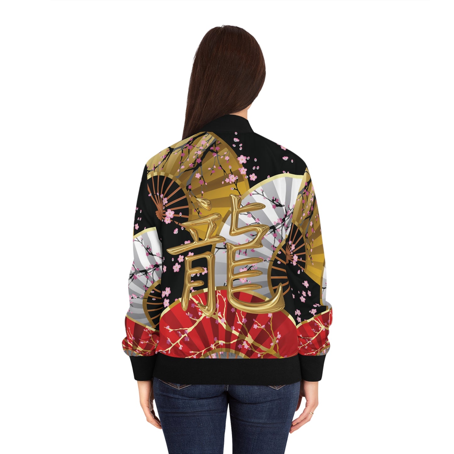 Fan Print Bomber Jacket