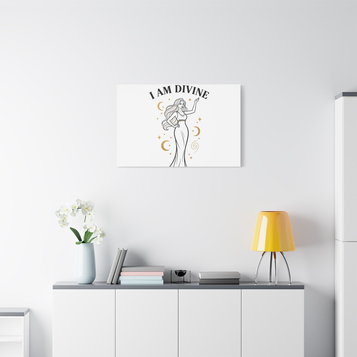 I Am Divine goddess art print | Matte Canvas wall art, manifestation decor