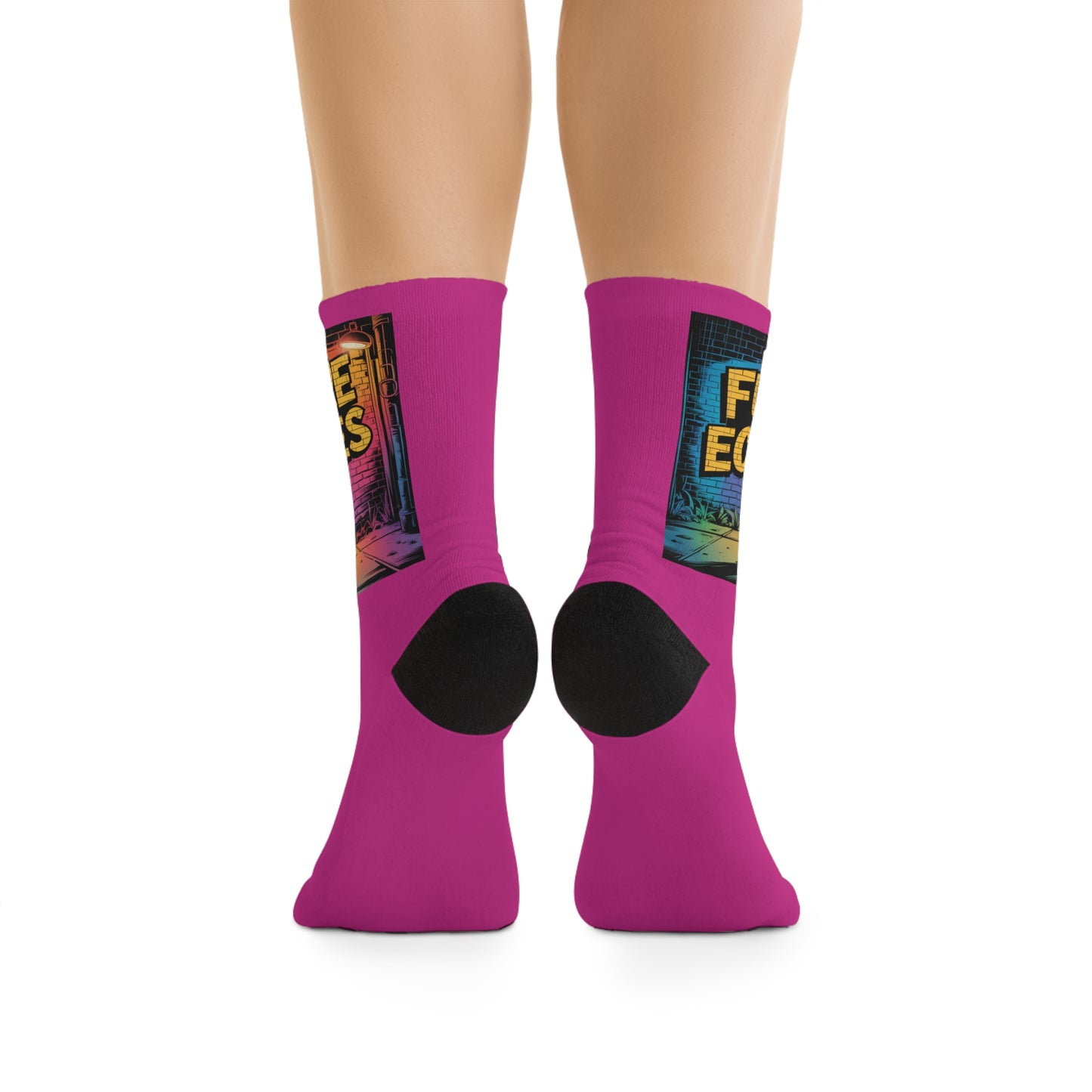 Futuristic Robot Graphic Socks —PINK