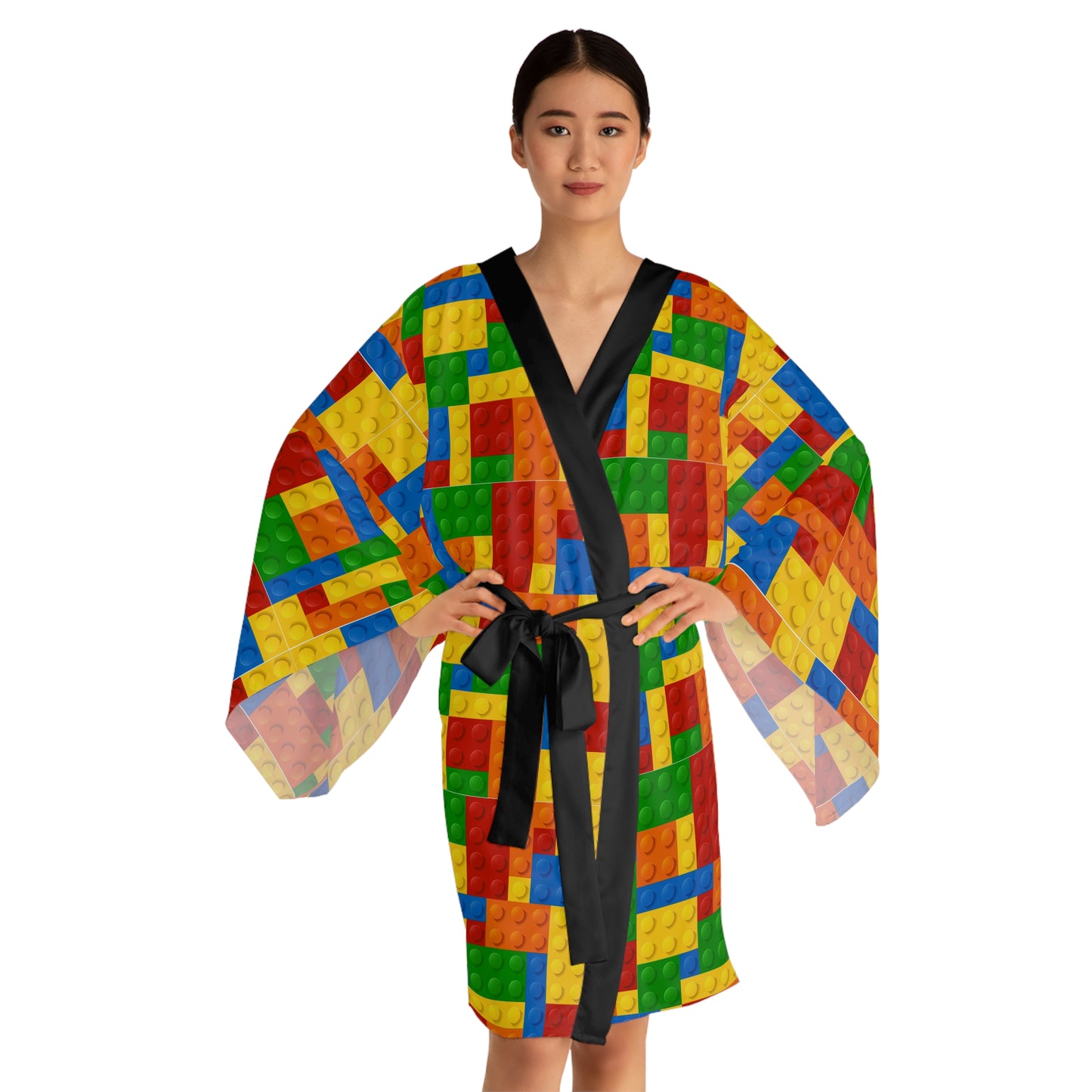 Brick Pattern Kimono Robe