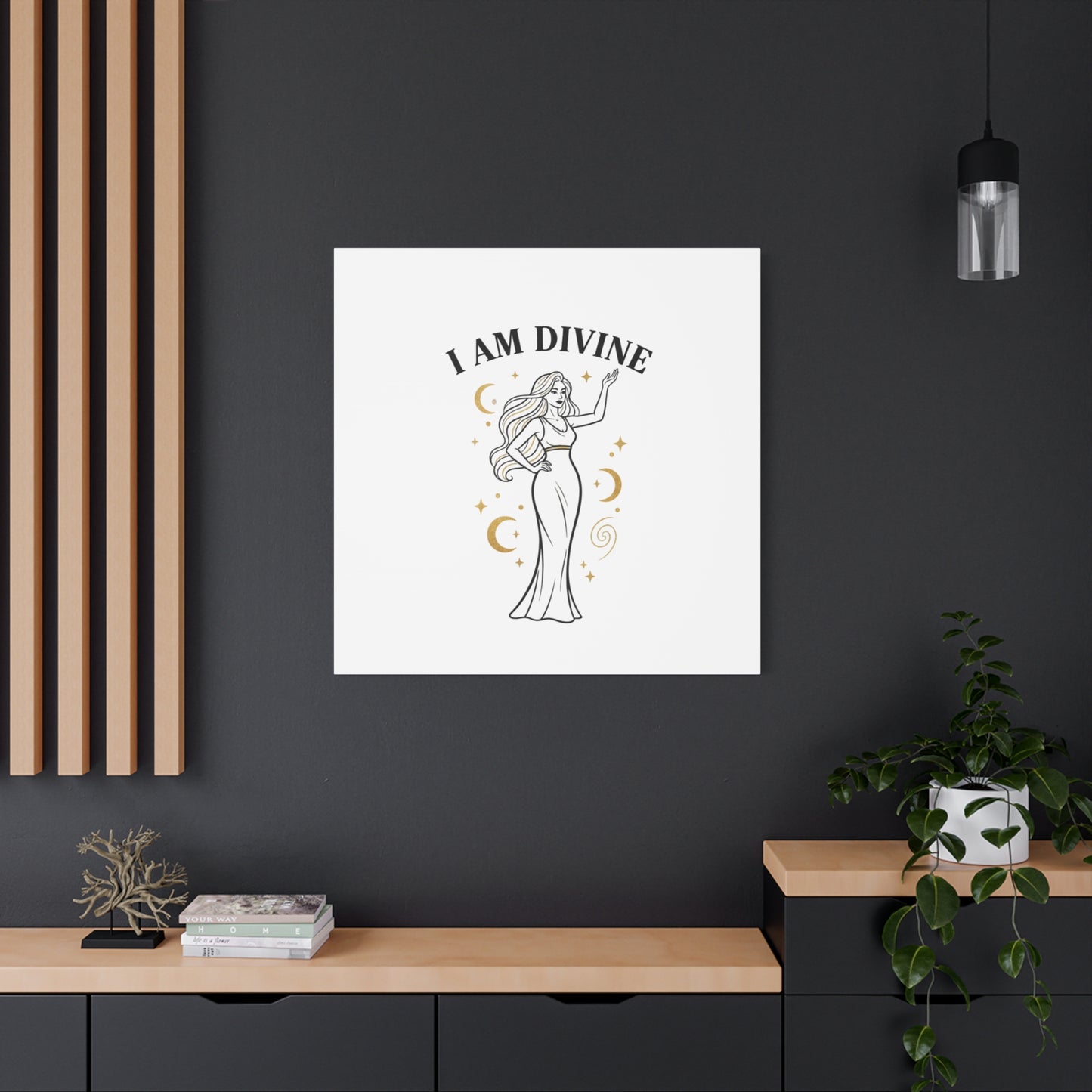 I Am Divine goddess art print | Matte Canvas wall art, manifestation decor