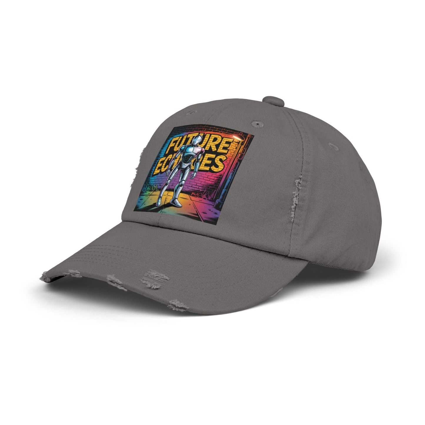 Unisex Distressed Cap Featuring 'Future Echoes'