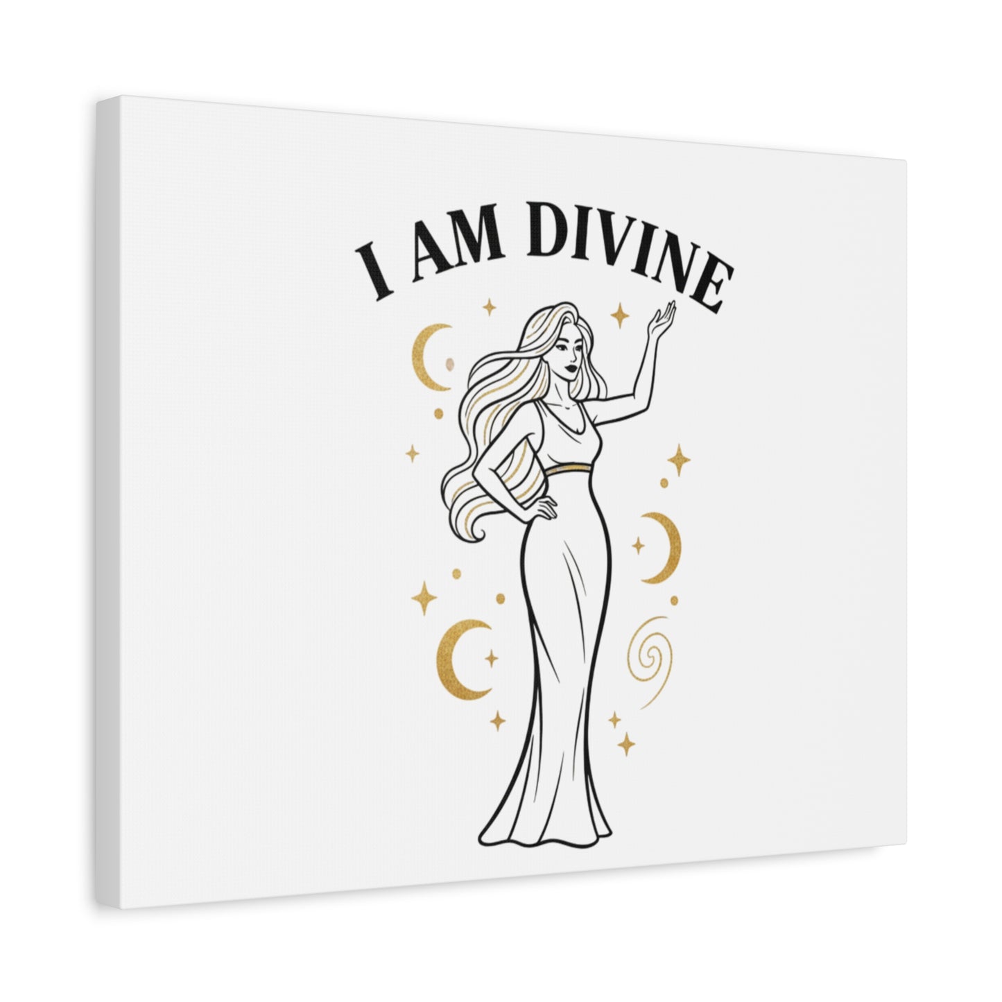 I Am Divine goddess art print | Matte Canvas wall art, manifestation decor