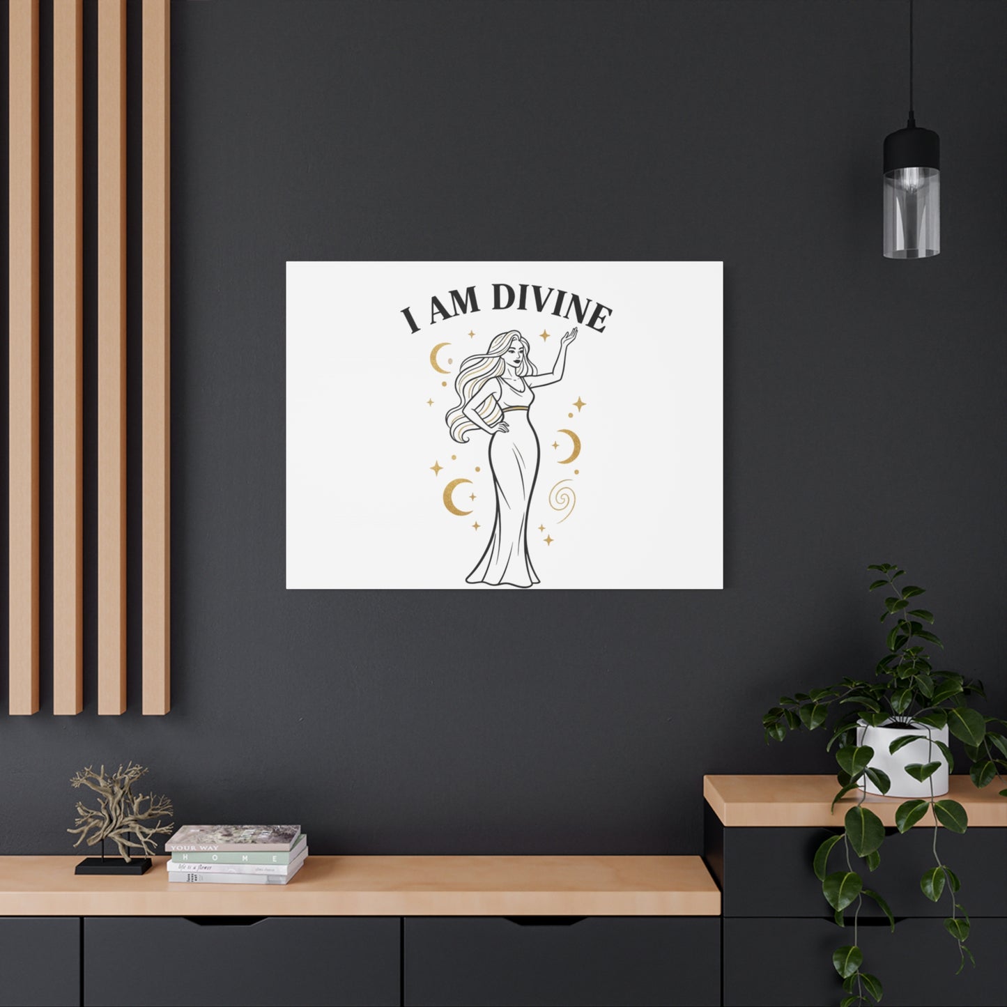 I Am Divine goddess art print | Matte Canvas wall art, manifestation decor
