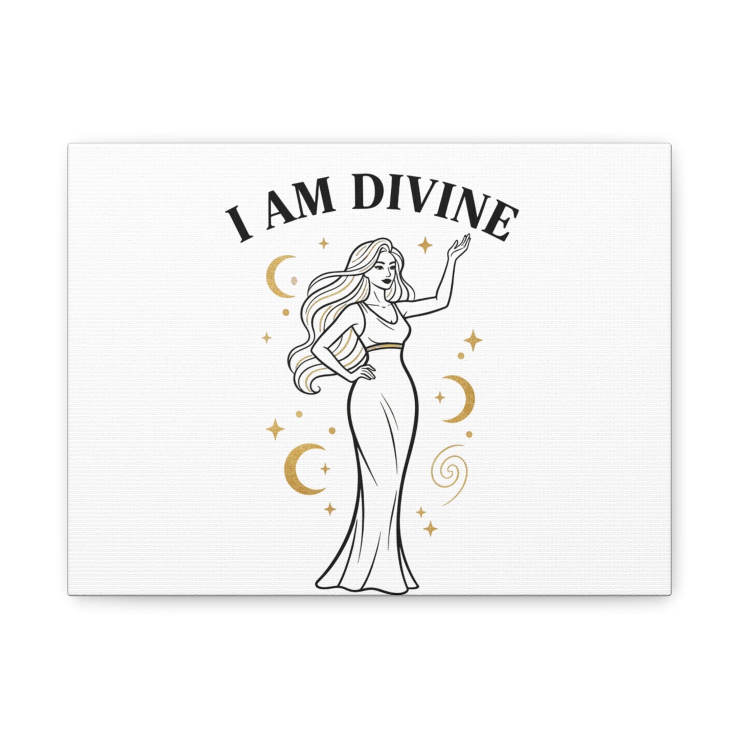 I Am Divine goddess art print | Matte Canvas wall art, manifestation decor