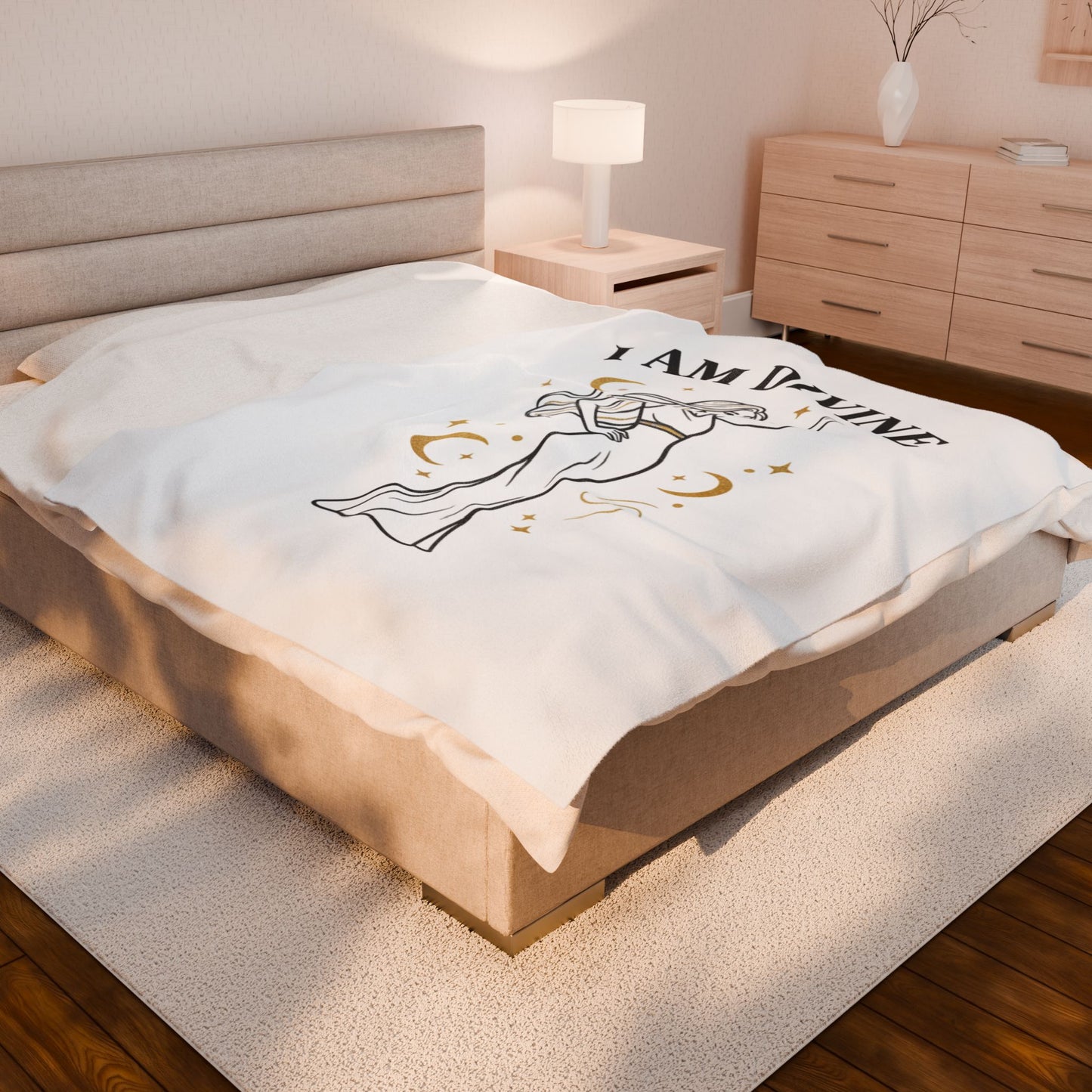 I Am Divine Goddess Plush Blanket | manifest goddess, main character energy
