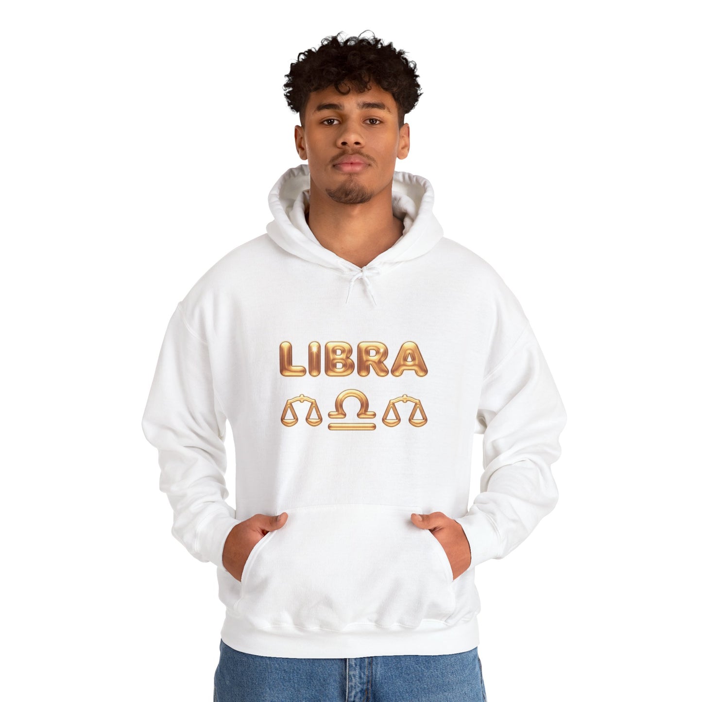 Libra Zodiac Hoodie — Gold Scales Astrology Pullover