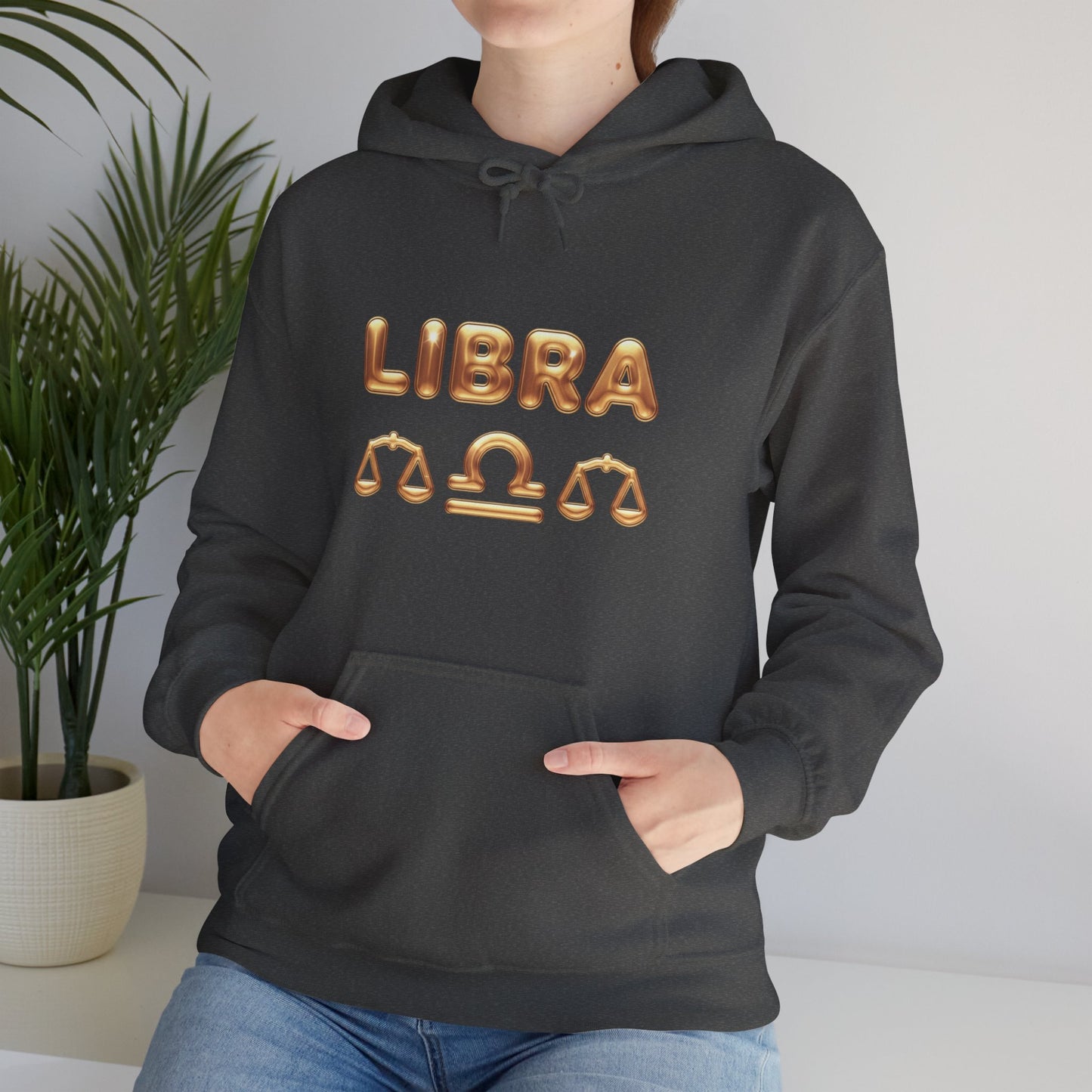 Libra Zodiac Hoodie — Gold Scales Astrology Pullover