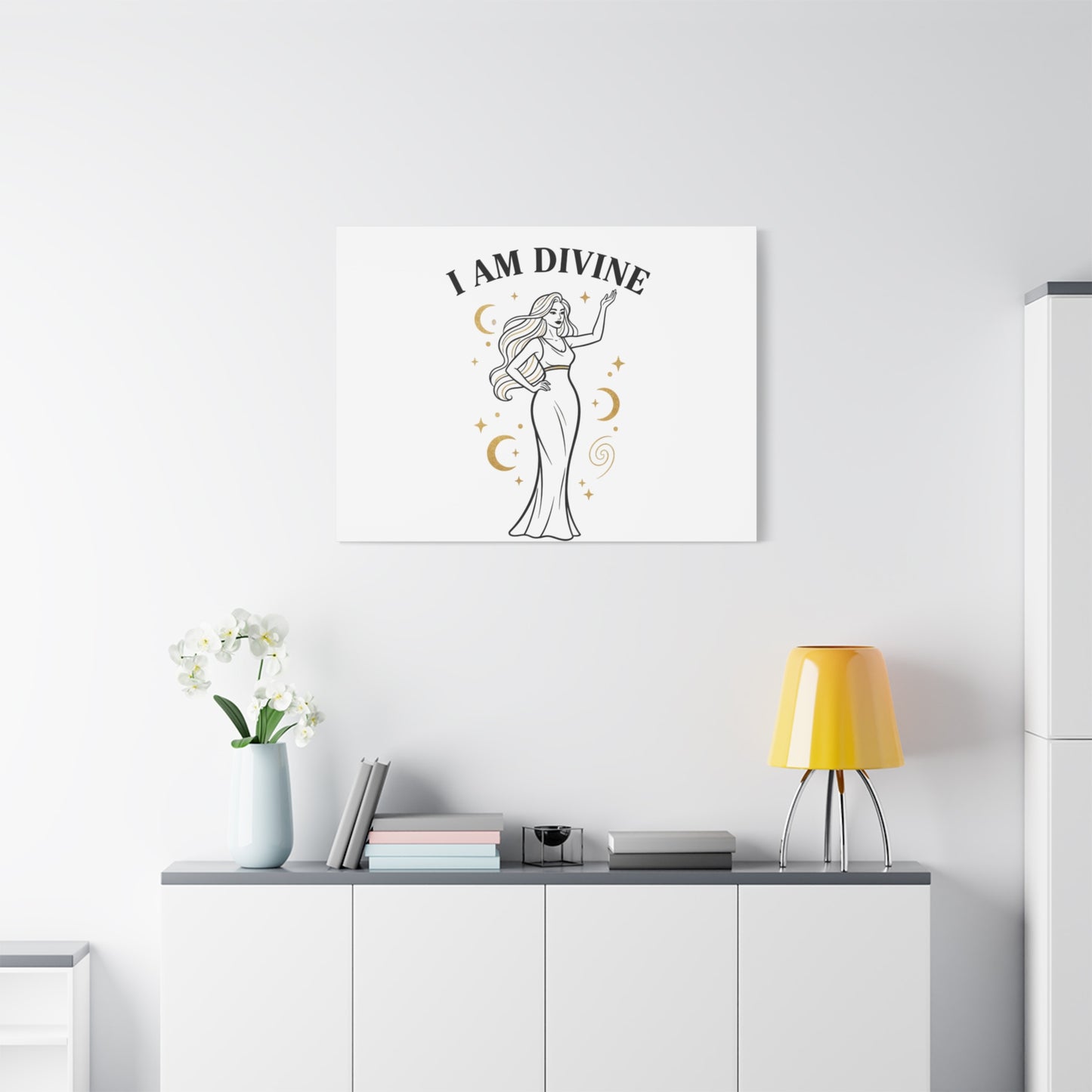 I Am Divine goddess art print | Matte Canvas wall art, manifestation decor