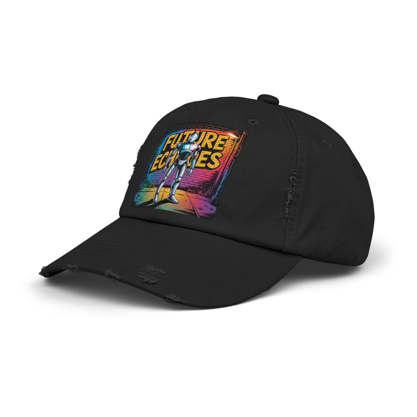Unisex Distressed Cap Featuring 'Future Echoes'