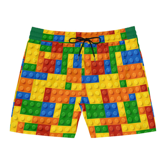 Fun LEGO-Inspired Men’s Mid-Length SwimTrunks