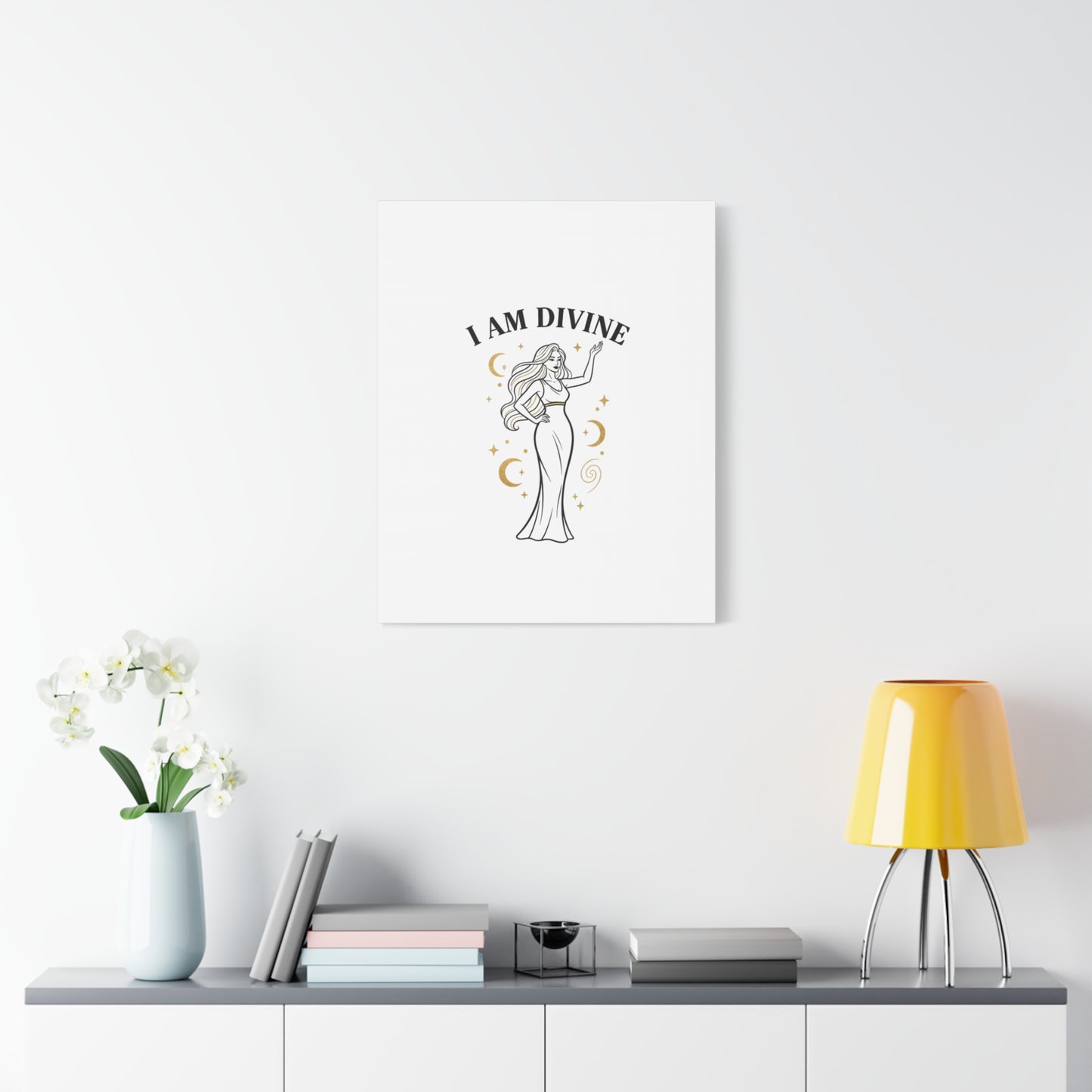 I Am Divine goddess art print | Matte Canvas wall art, manifestation decor