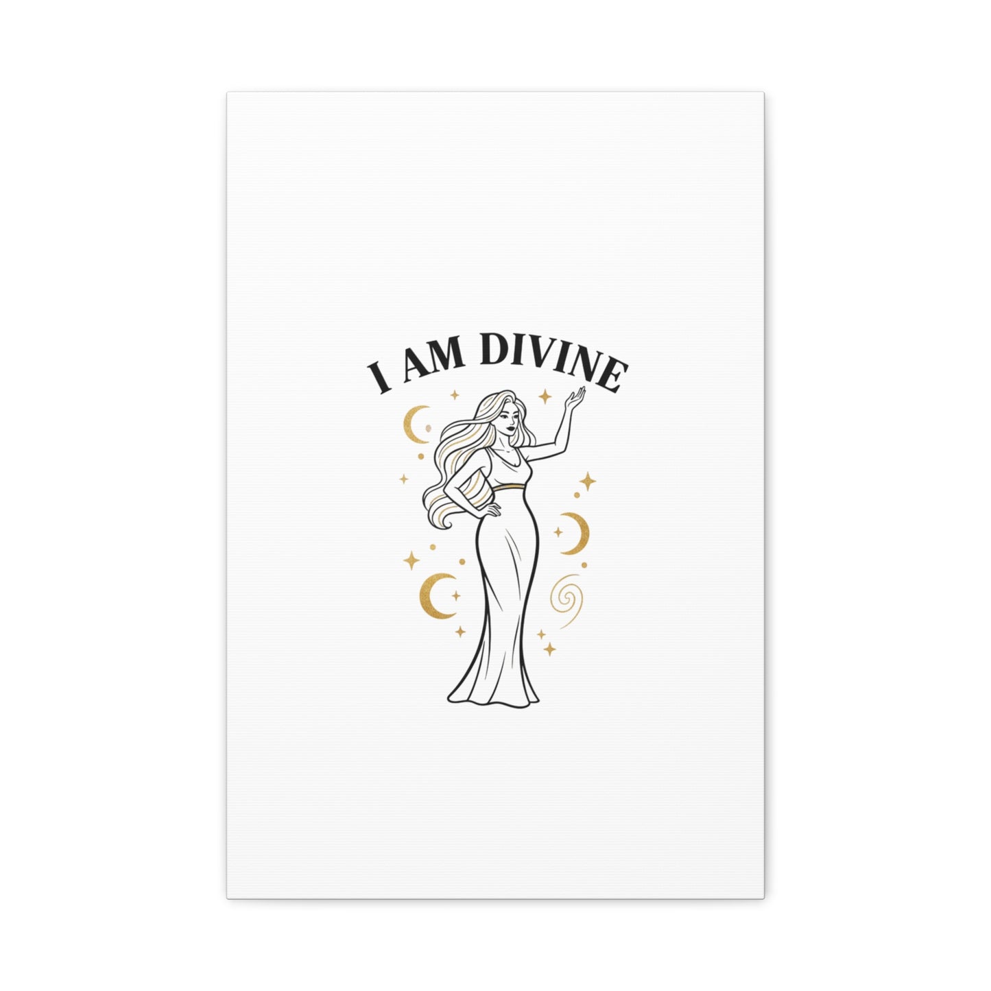 I Am Divine goddess art print | Matte Canvas wall art, manifestation decor