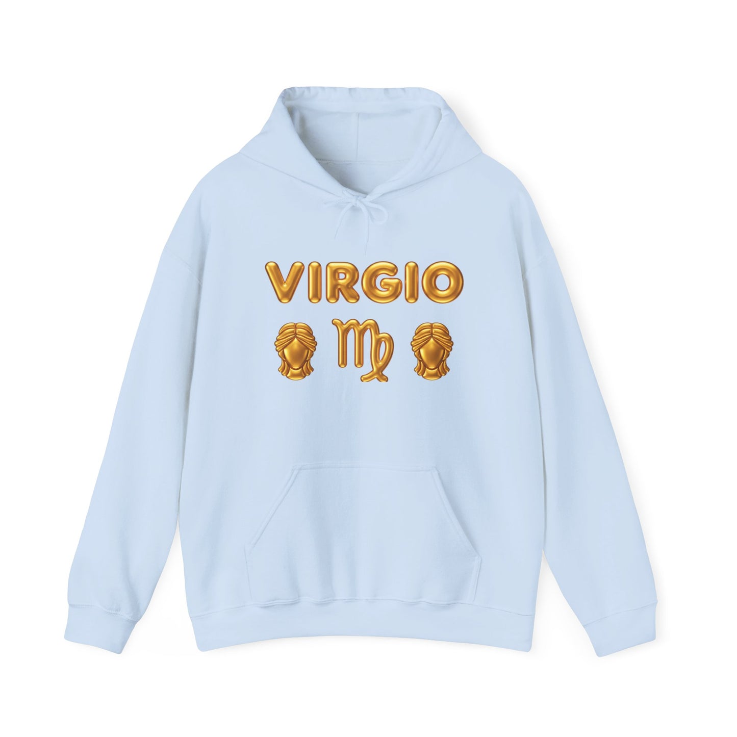 Virgo Zodiac Hoodie — Gold Virgo Sign & Astrological Wheel Pullover