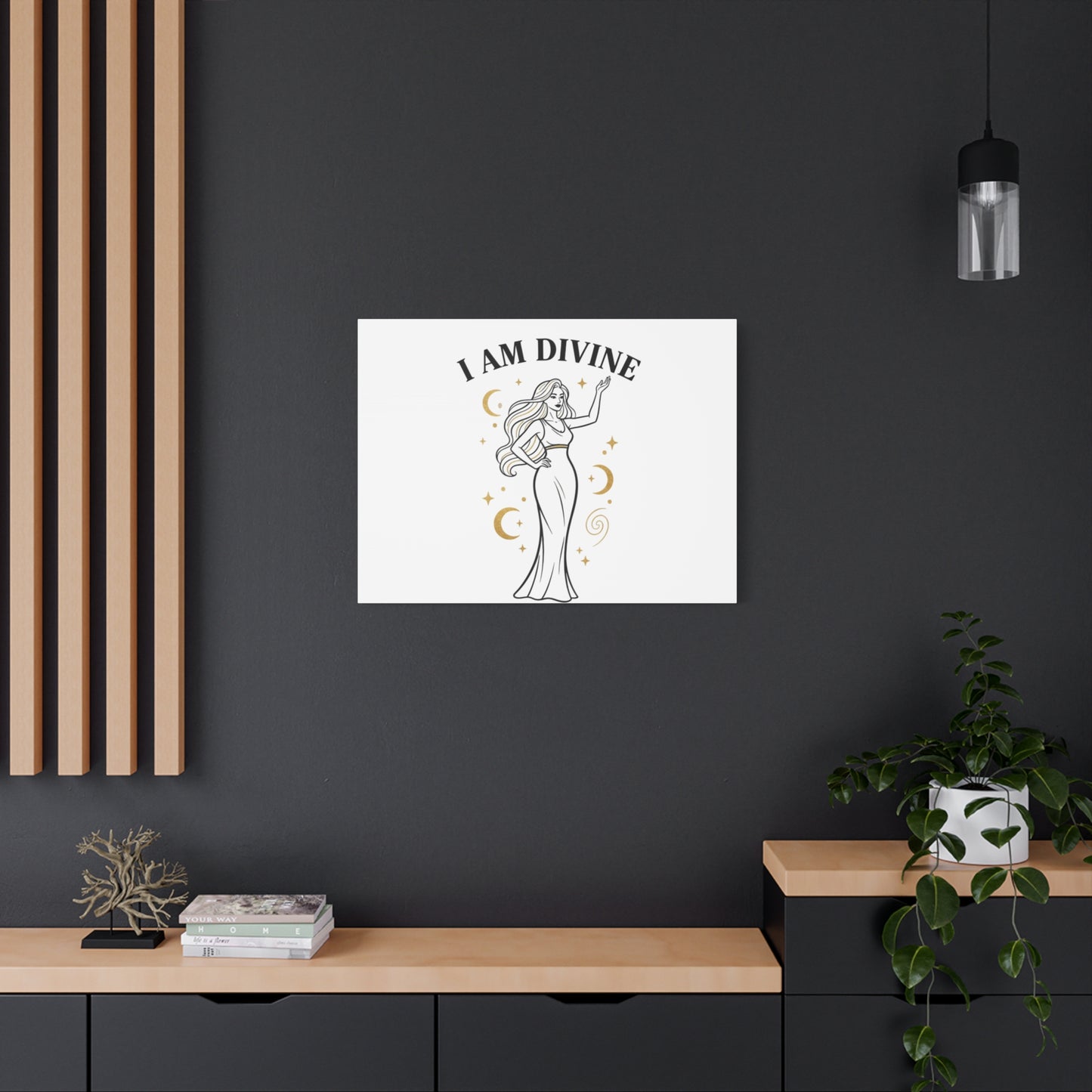 I Am Divine goddess art print | Matte Canvas wall art, manifestation decor