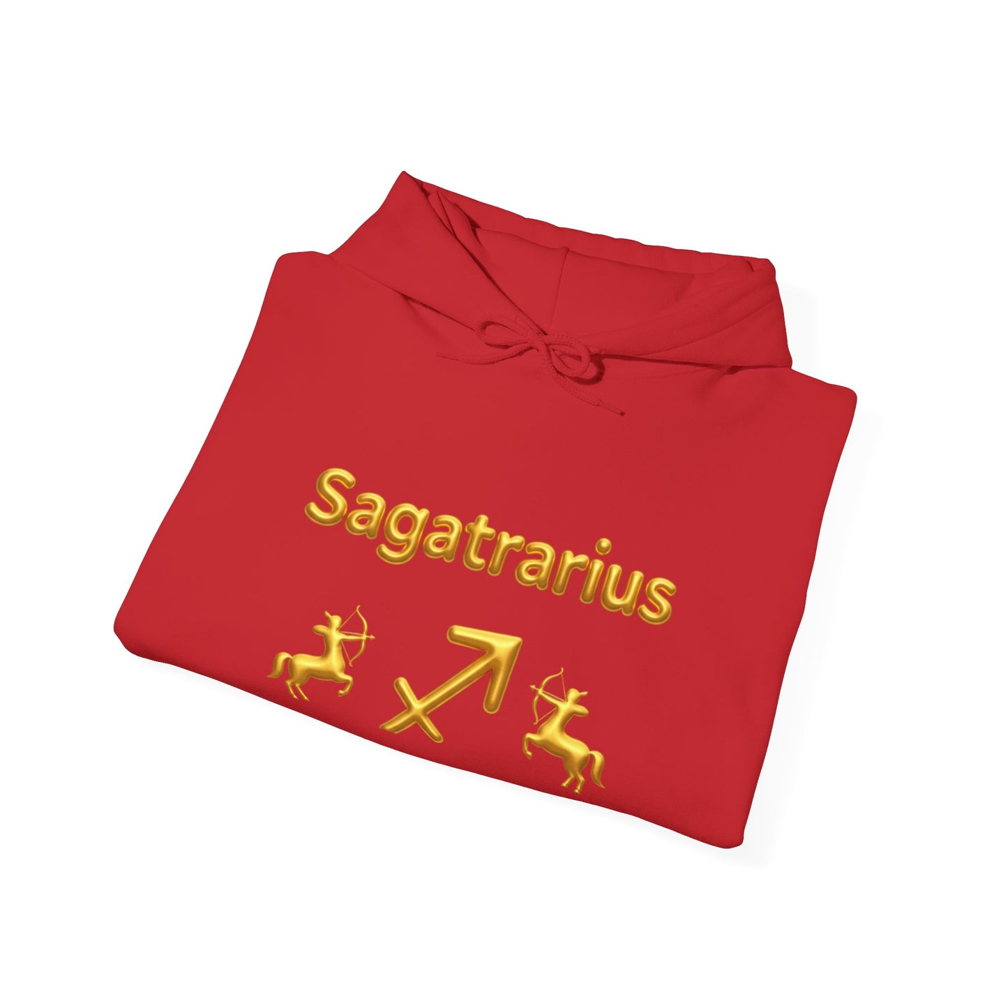 Sagittarius Zodiac Hoodie – Gold Archer Symbols & Astrological Wheel Back Print