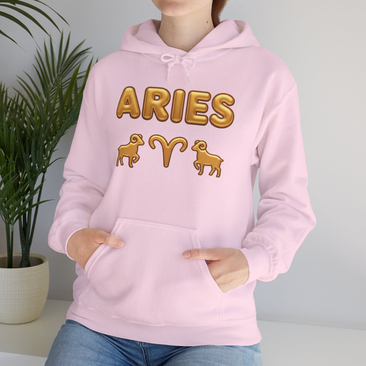 Aries Zodiac Hoodie — Gold Horoscope Ram Astrology Sweatshirt