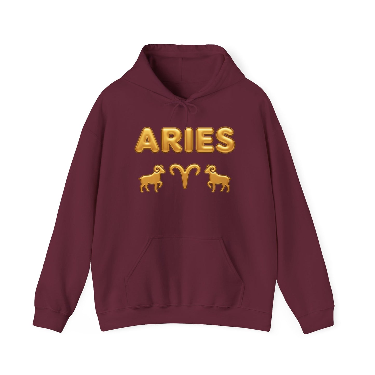 Aries Zodiac Hoodie — Gold Horoscope Ram Astrology Sweatshirt