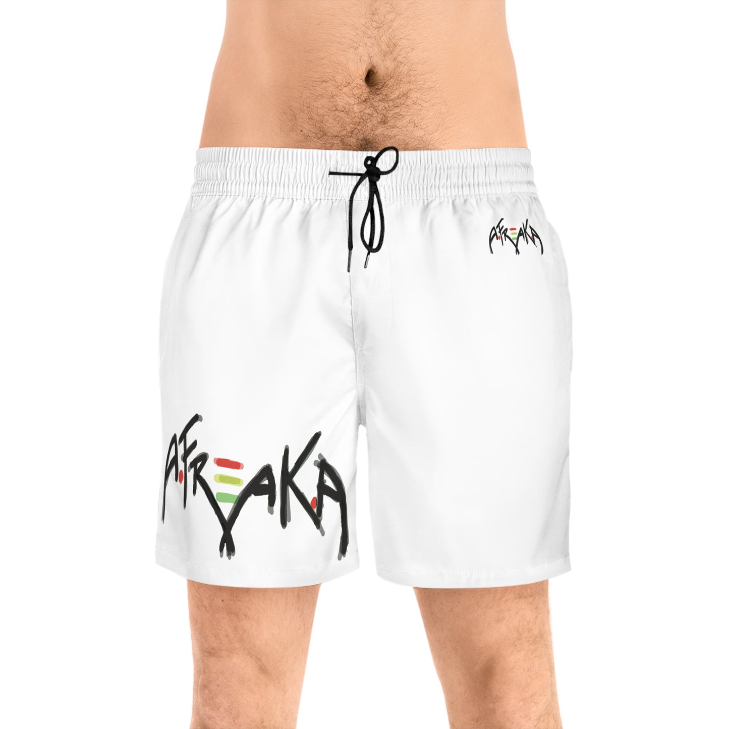 'AFREAKA' Logo Mid-Length Beach Shorts