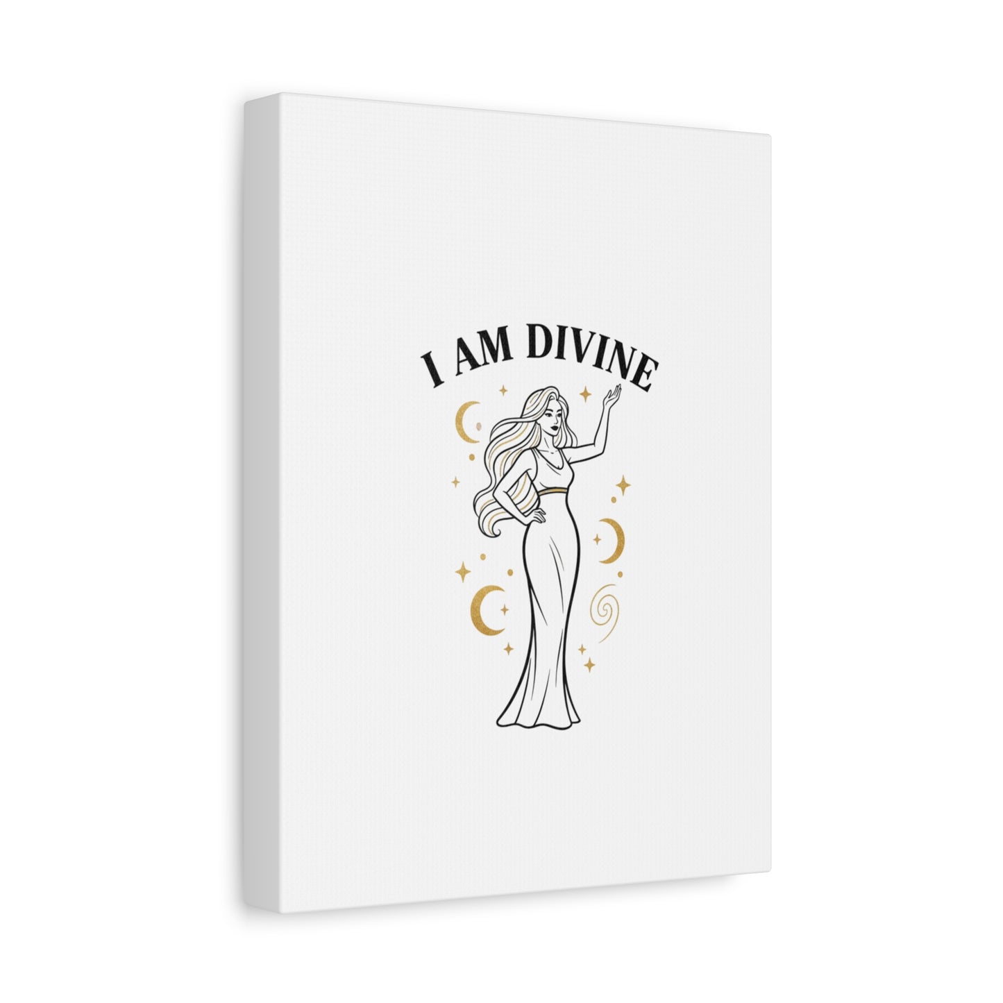 I Am Divine goddess art print | Matte Canvas wall art, manifestation decor