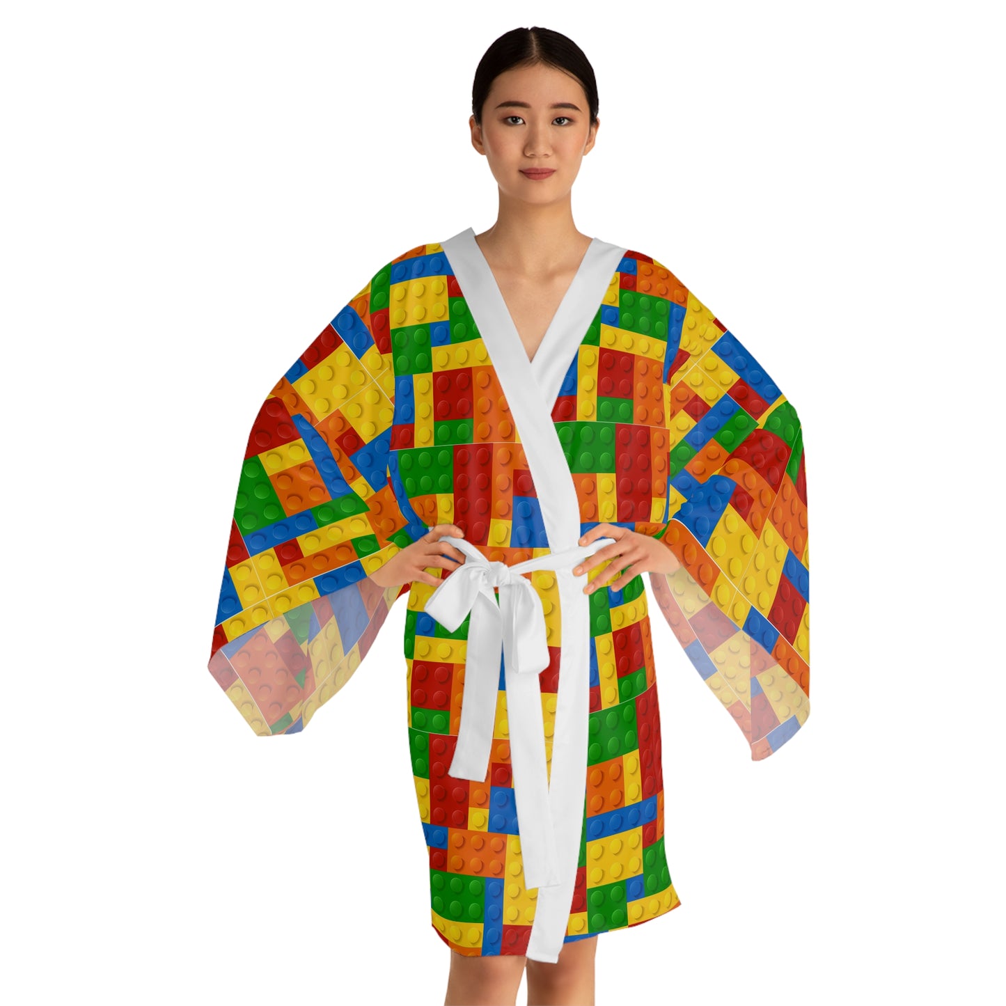 Brick Pattern Kimono Robe