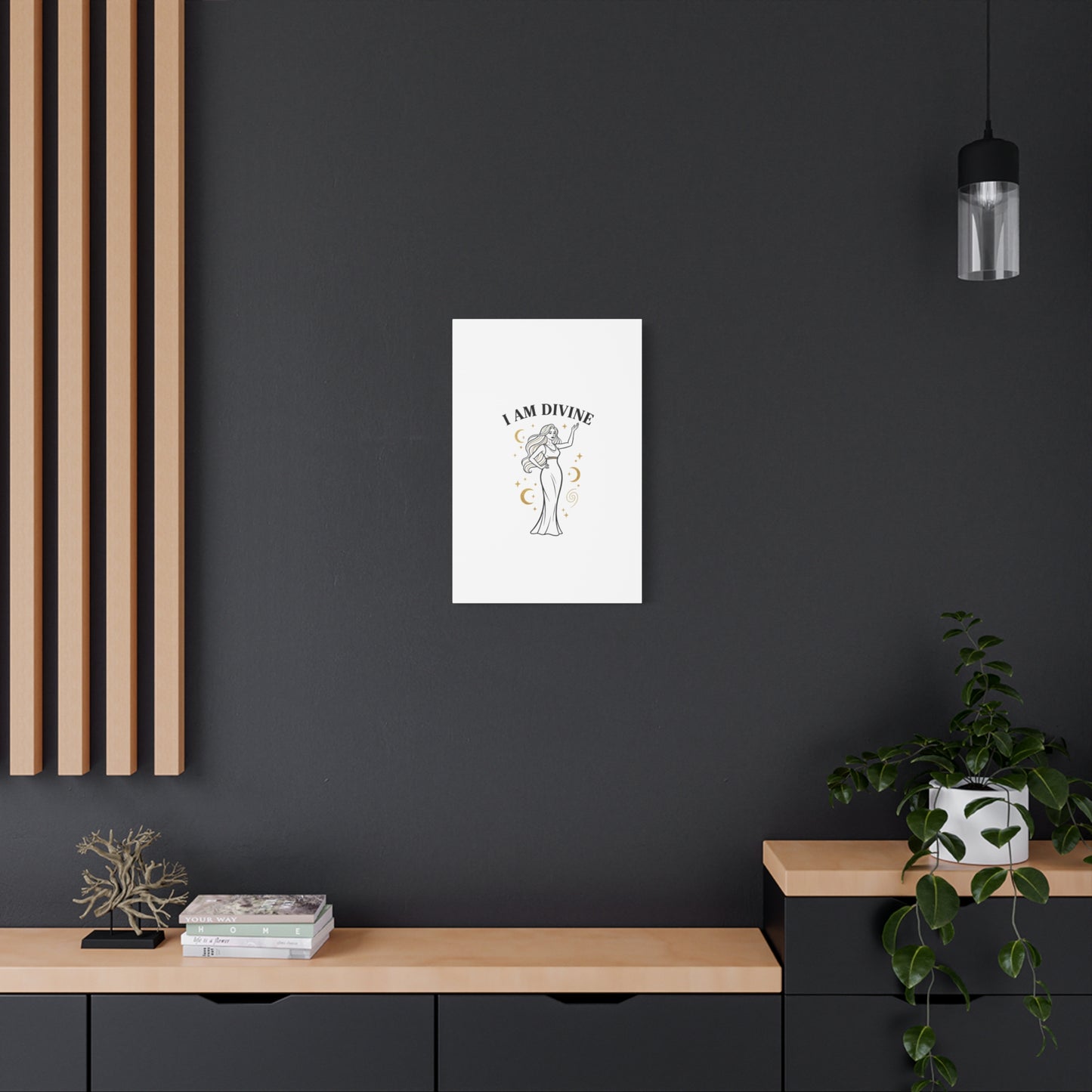 I Am Divine goddess art print | Matte Canvas wall art, manifestation decor
