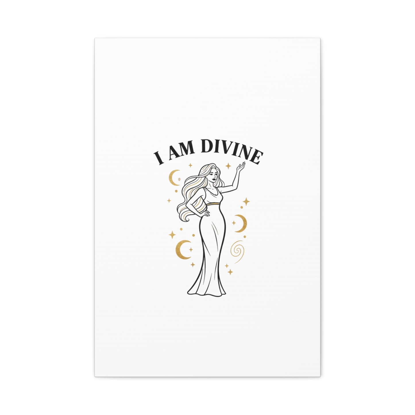 I Am Divine goddess art print | Matte Canvas wall art, manifestation decor