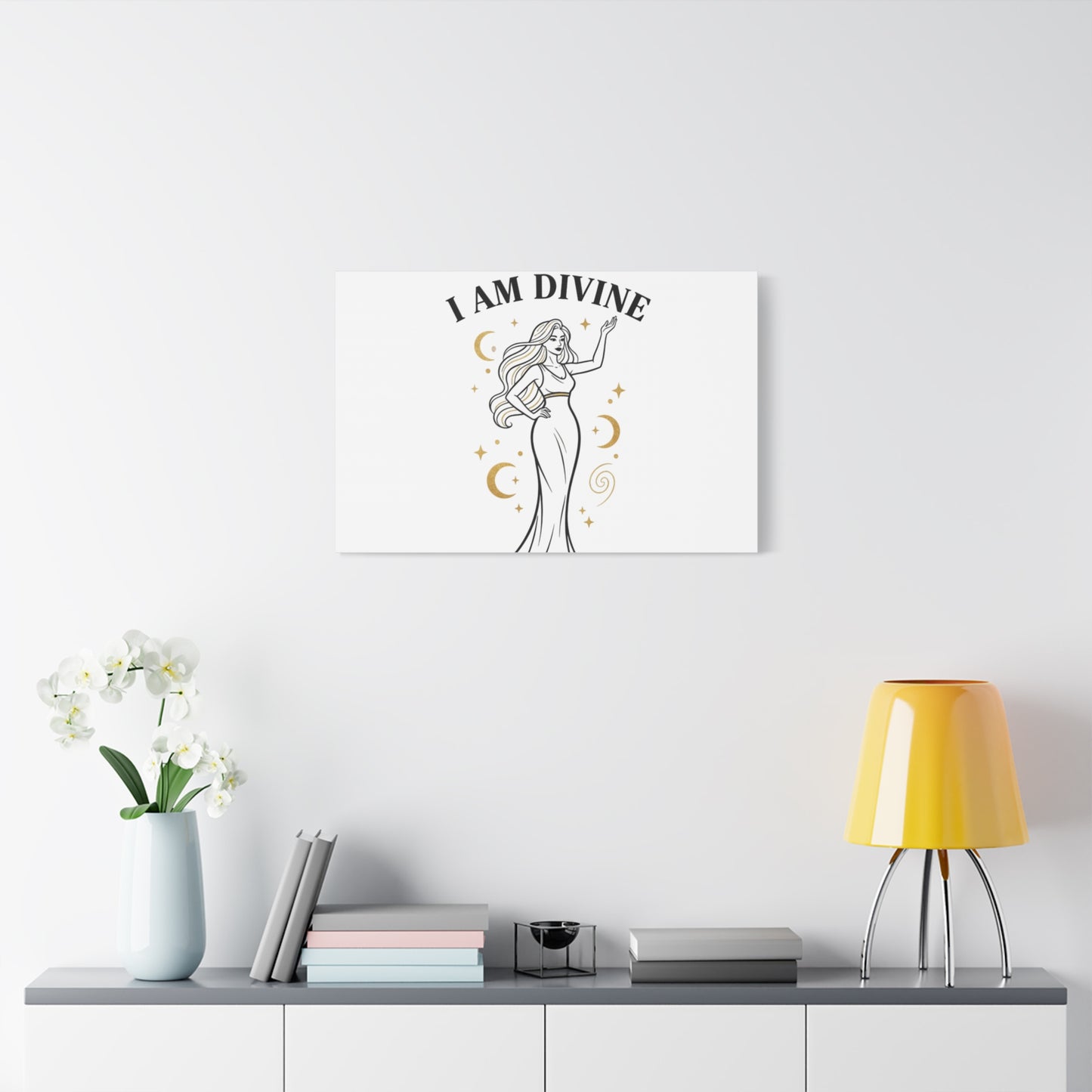 I Am Divine goddess art print | Matte Canvas wall art, manifestation decor