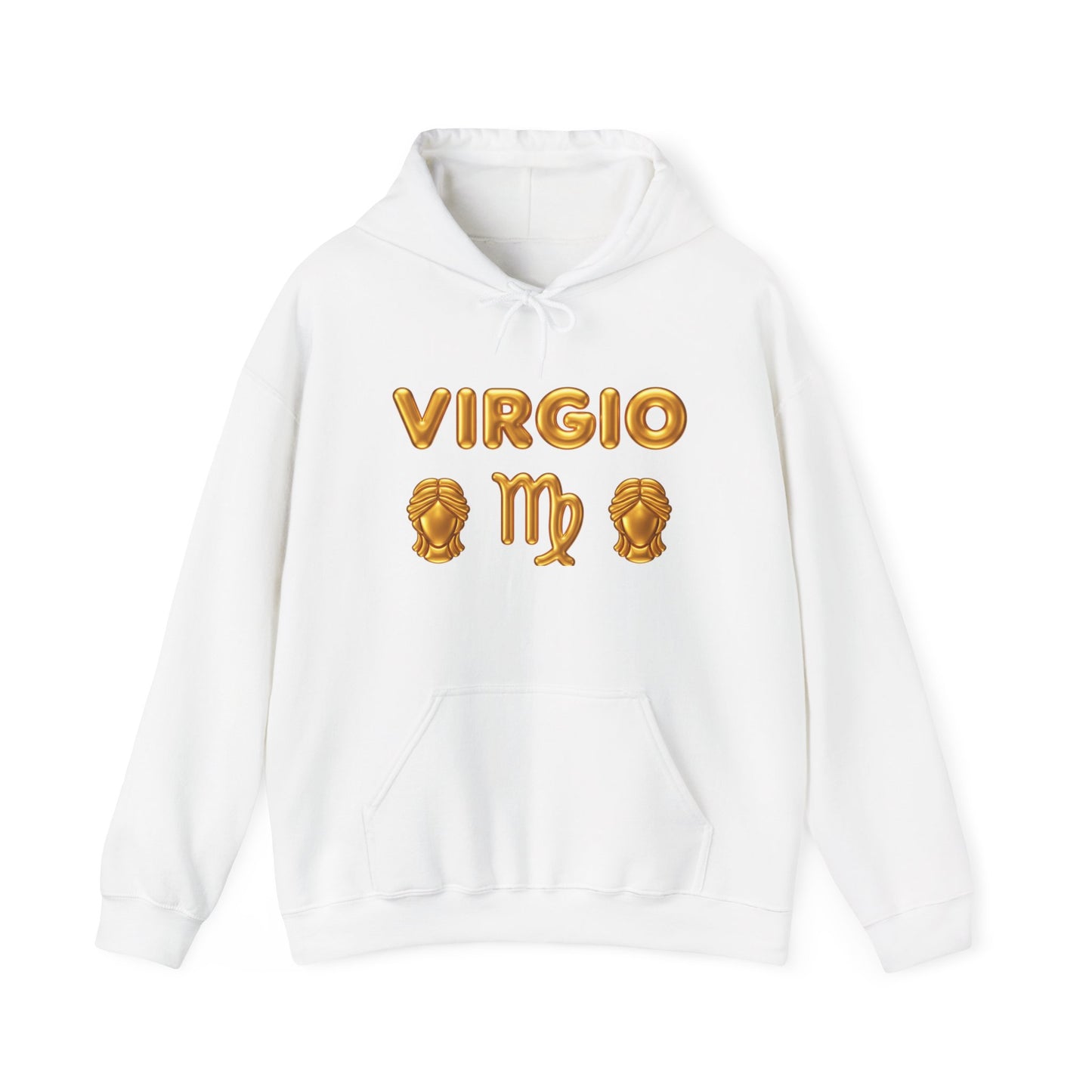Virgo Zodiac Hoodie — Gold Virgo Sign & Astrological Wheel Pullover