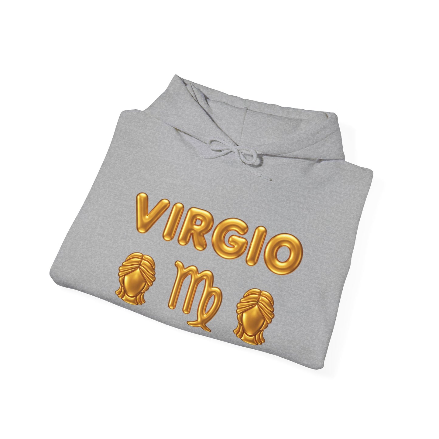 Virgo Zodiac Hoodie — Gold Virgo Sign & Astrological Wheel Pullover