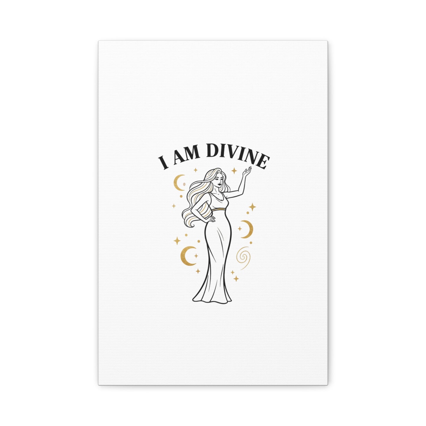 I Am Divine goddess art print | Matte Canvas wall art, manifestation decor