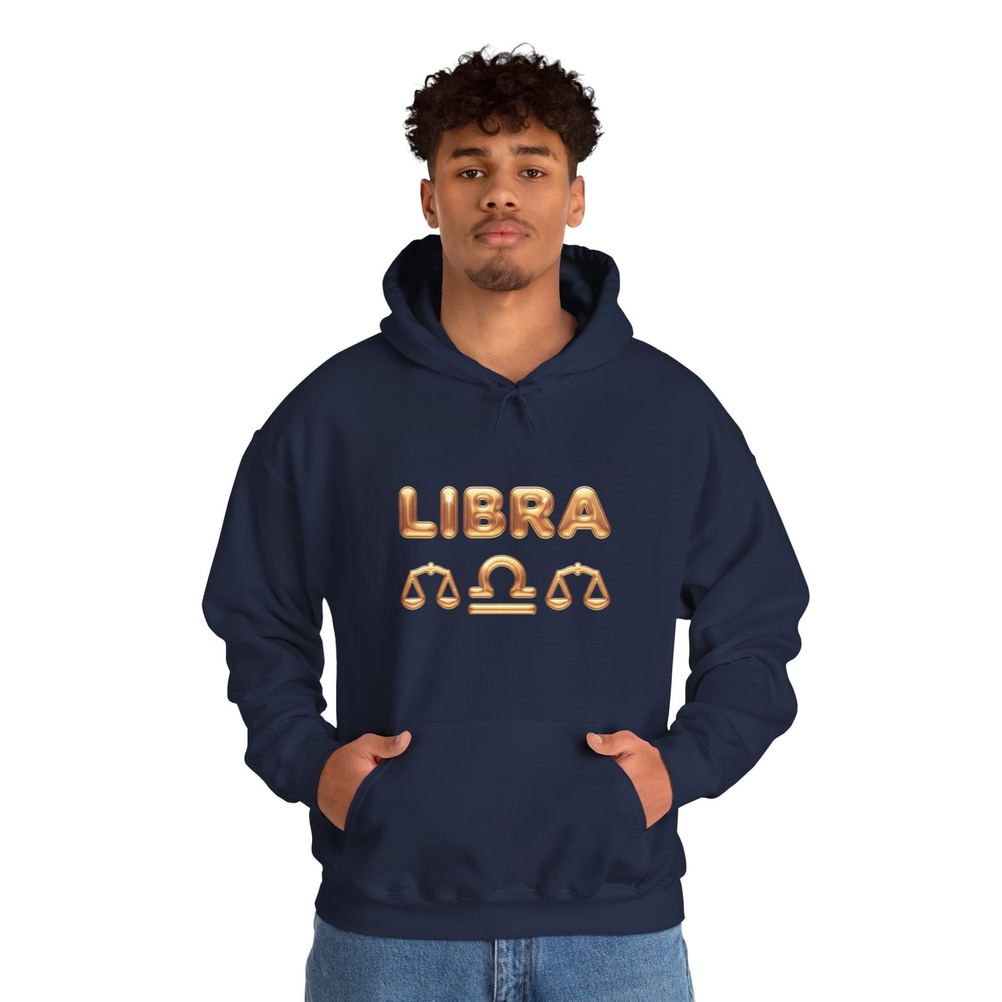 Libra Zodiac Hoodie — Gold Scales Astrology Pullover