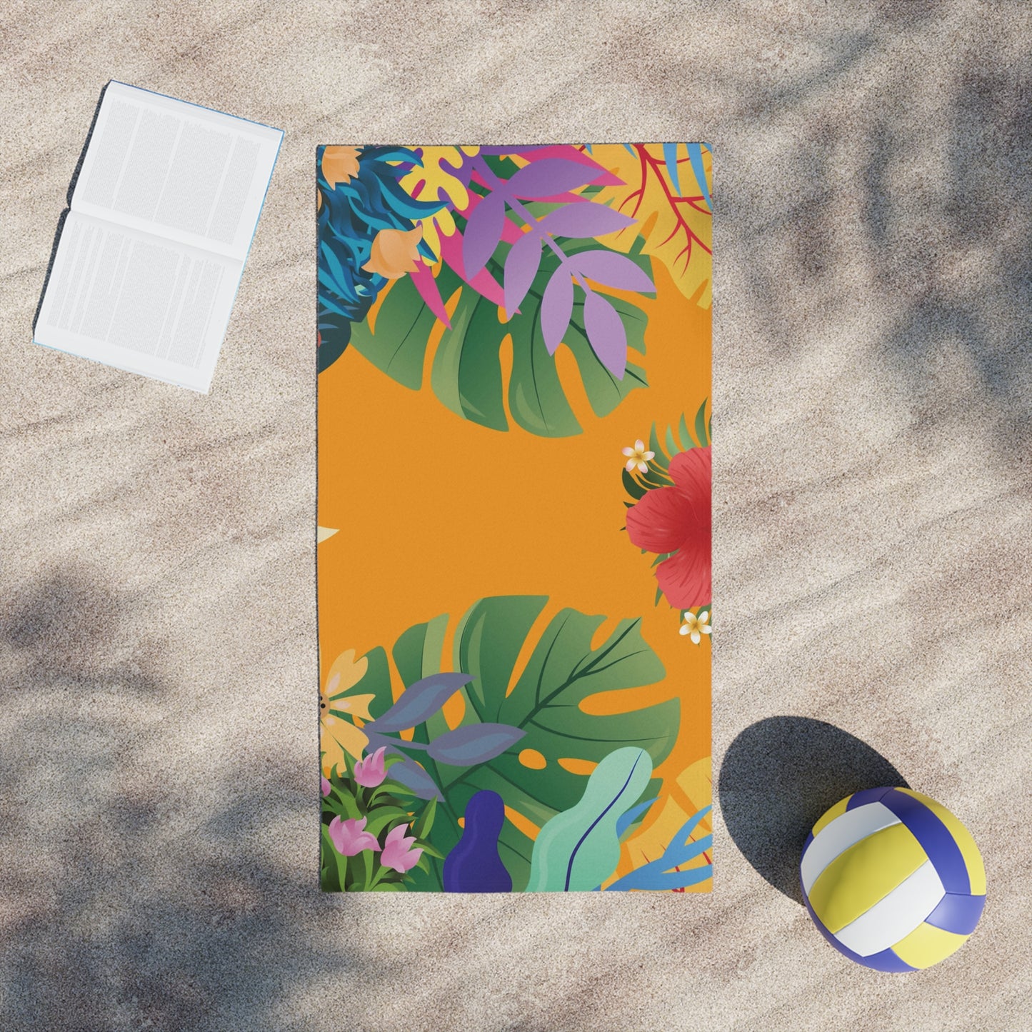Tropical Floral Beach Towel