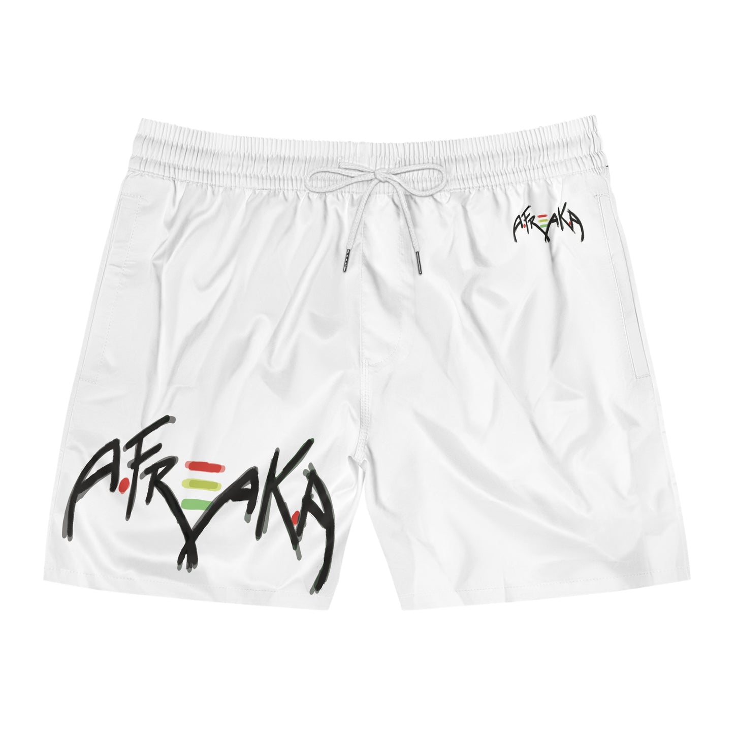 'AFREAKA' Logo Mid-Length Beach Shorts