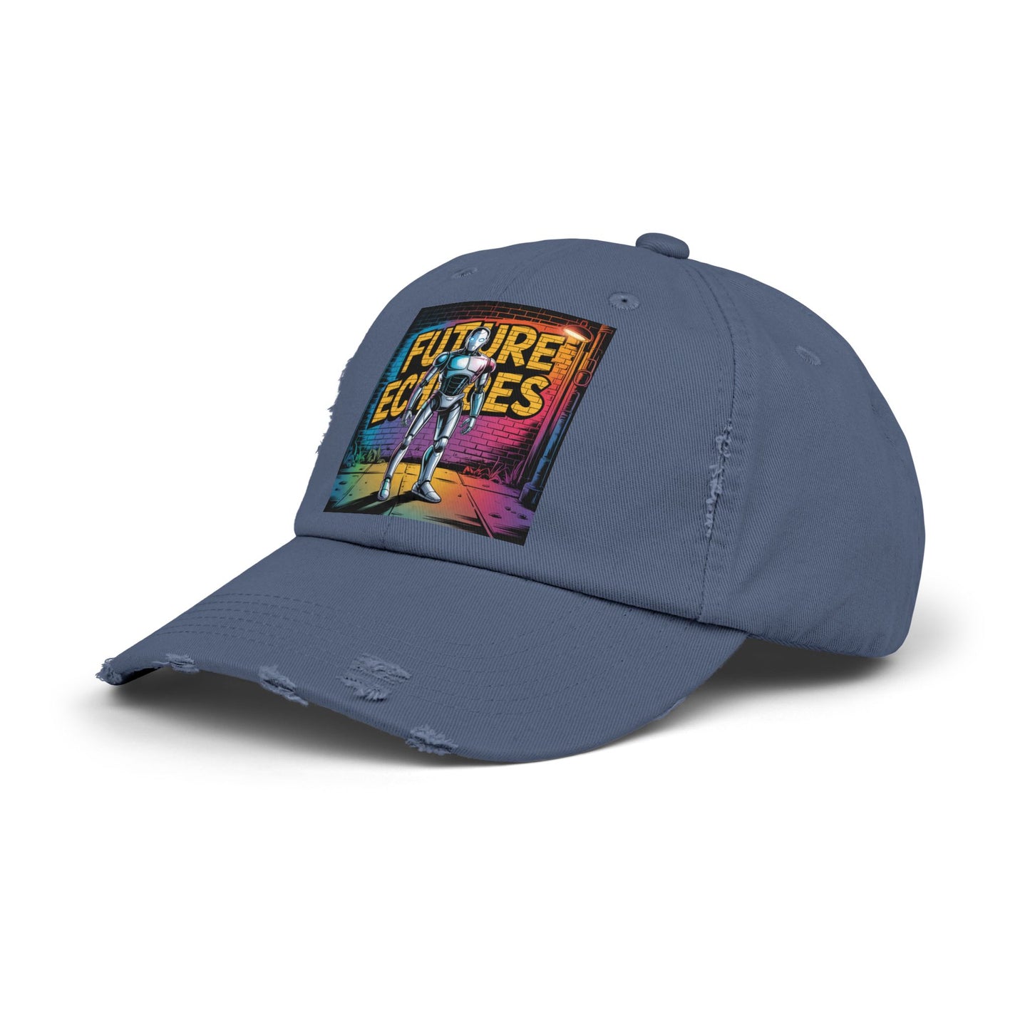 Unisex Distressed Cap Featuring 'Future Echoes'