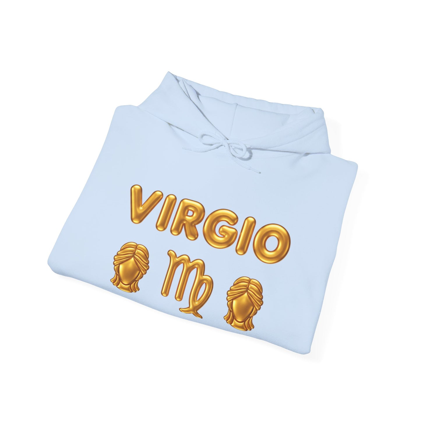 Virgo Zodiac Hoodie — Gold Virgo Sign & Astrological Wheel Pullover