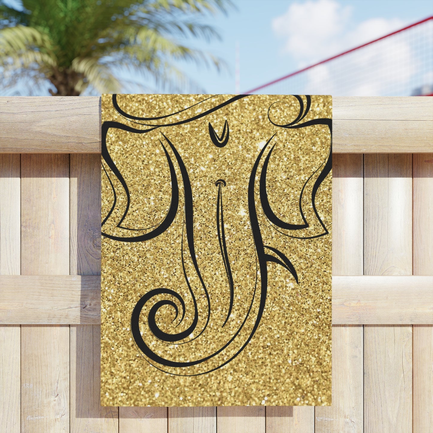 Gold Ganesha Beach Towel