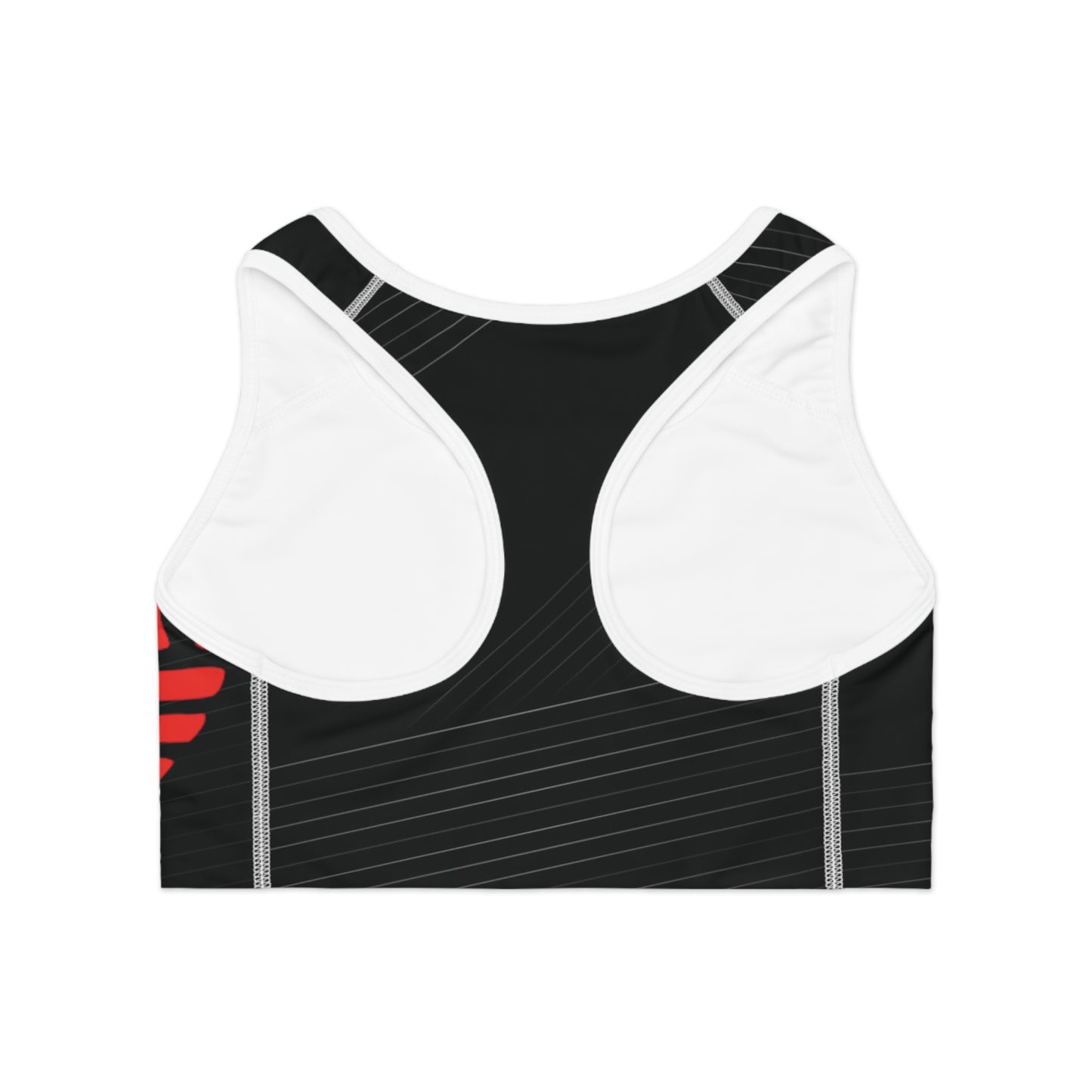 Red Chinese Seal Circle Sports Bra