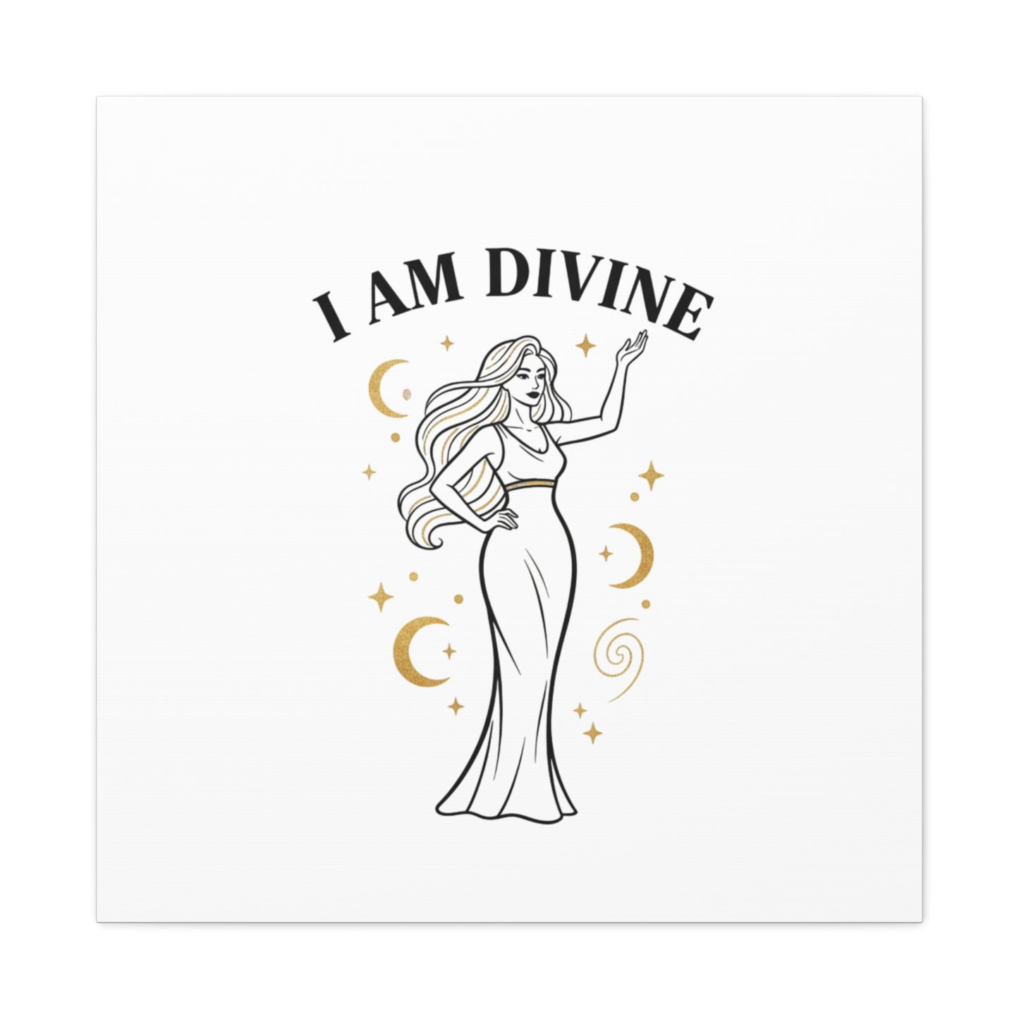 I Am Divine goddess art print | Matte Canvas wall art, manifestation decor