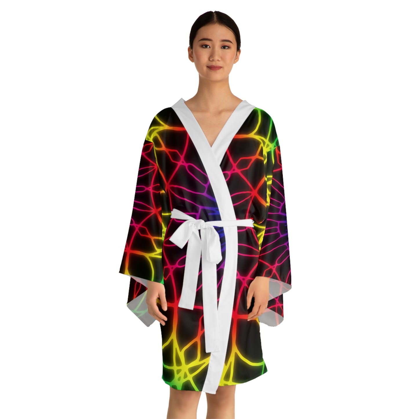 Neon Physchedelic Mandala Kimono Robe