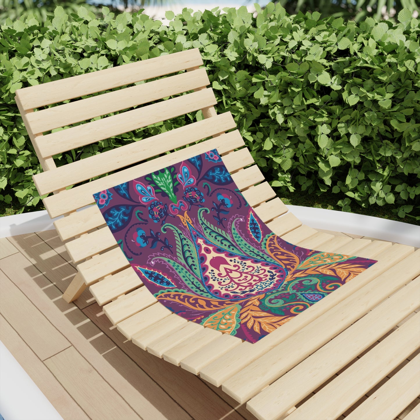 Boho Floral Paisley Beach Towel