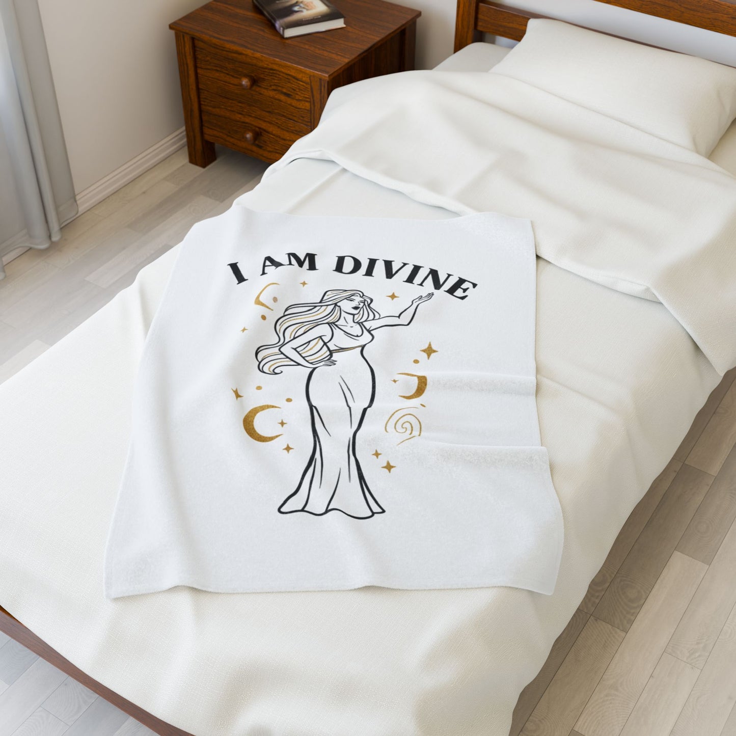 I Am Divine Goddess Plush Blanket | manifest goddess, main character energy