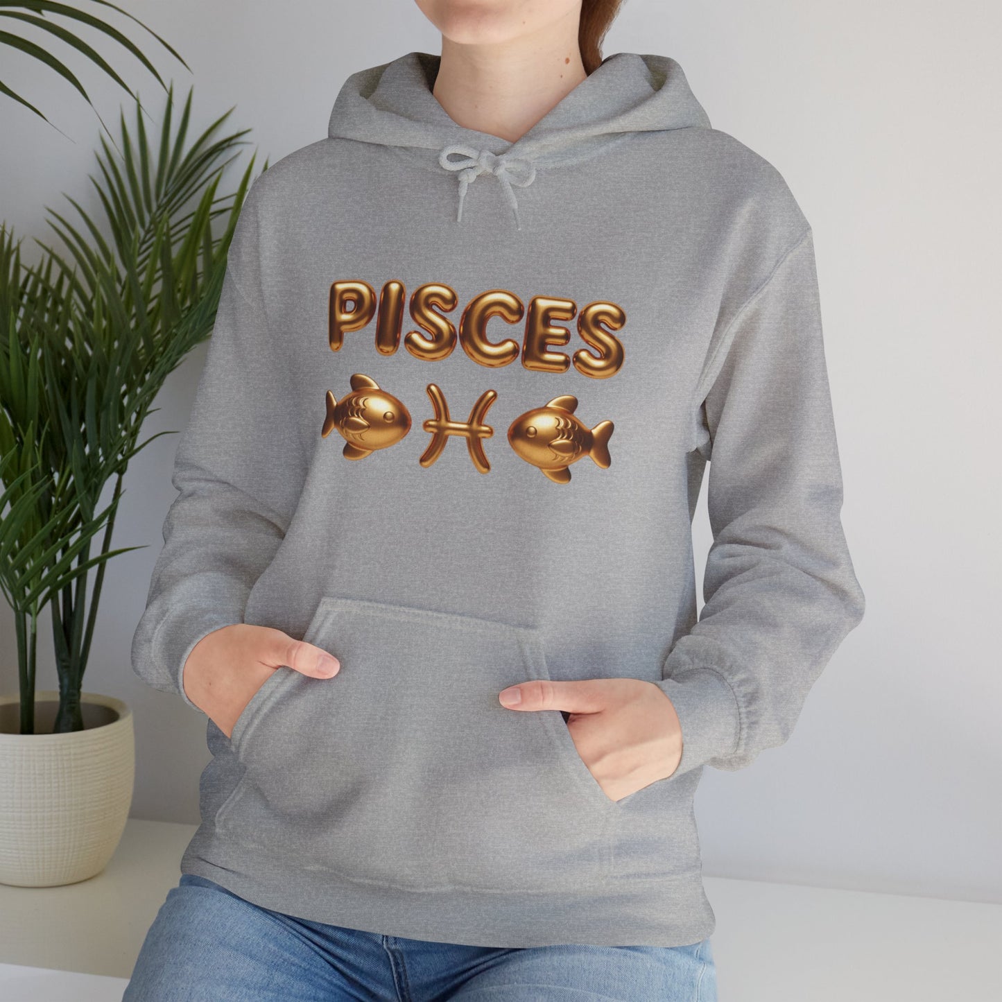 Pisces Zodiac Hoodie — Gold Astrological Sign Sweatshirt