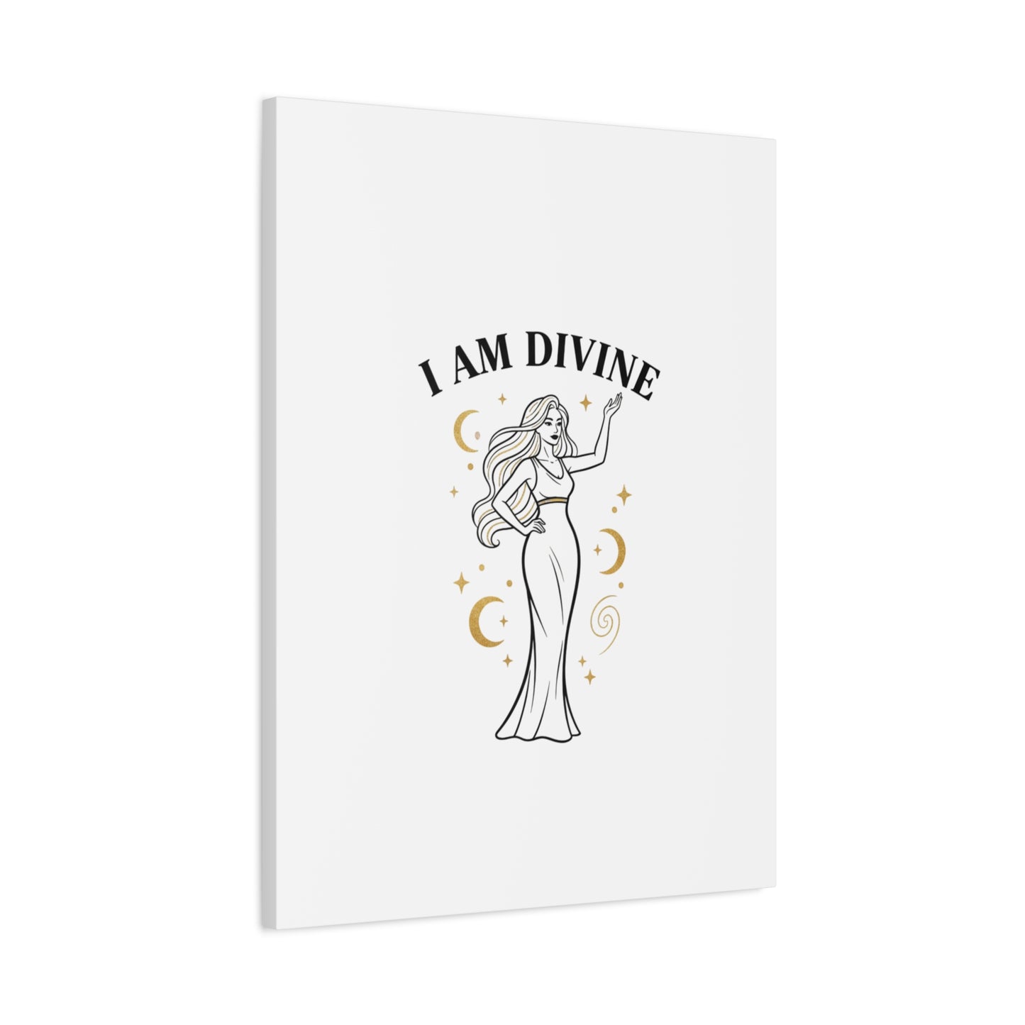 I Am Divine goddess art print | Matte Canvas wall art, manifestation decor