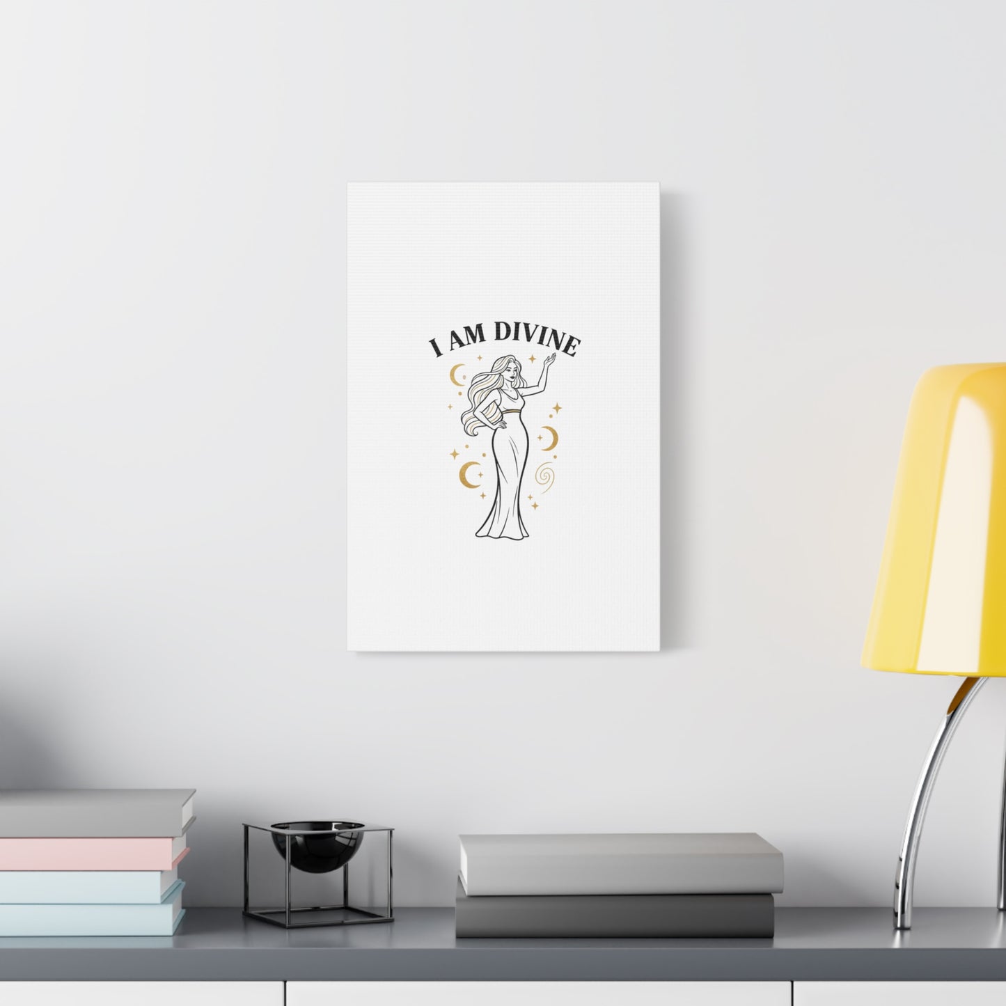 I Am Divine goddess art print | Matte Canvas wall art, manifestation decor