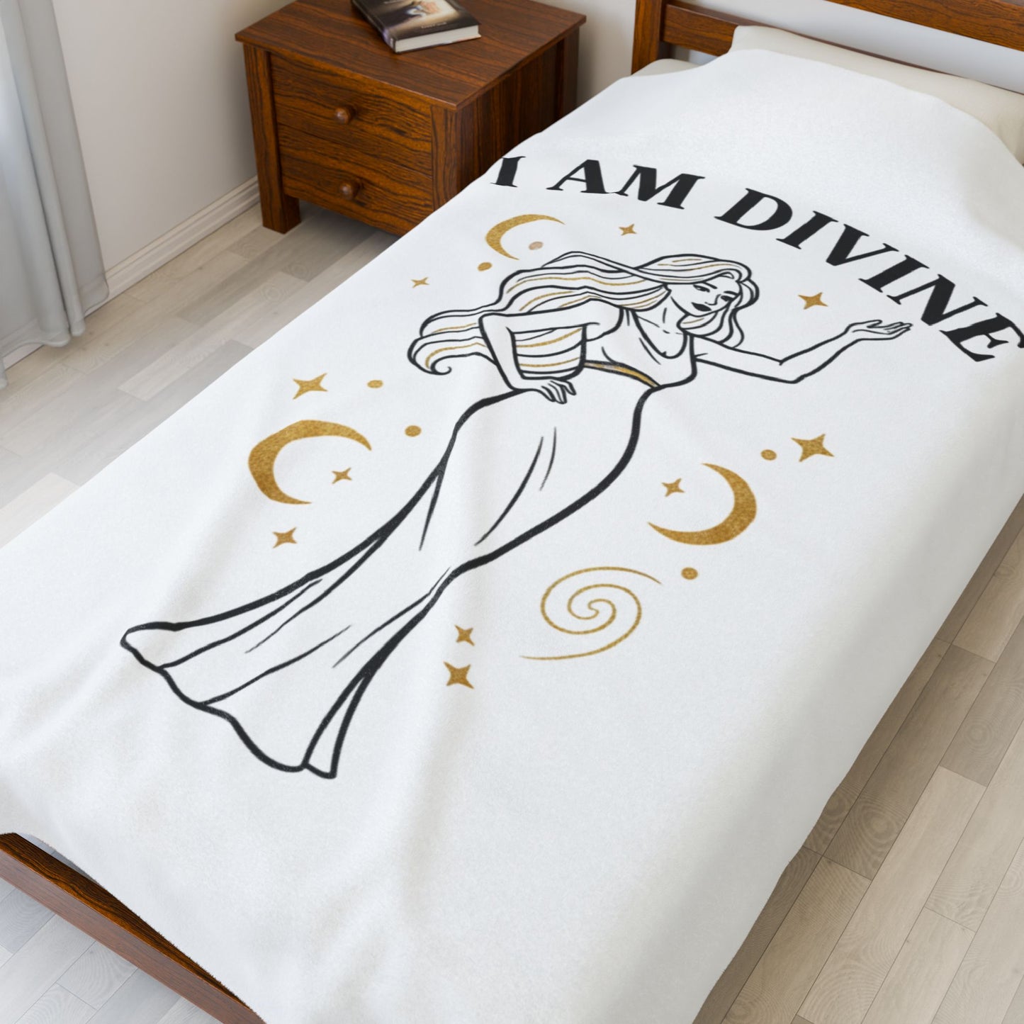 I Am Divine Goddess Plush Blanket | manifest goddess, main character energy